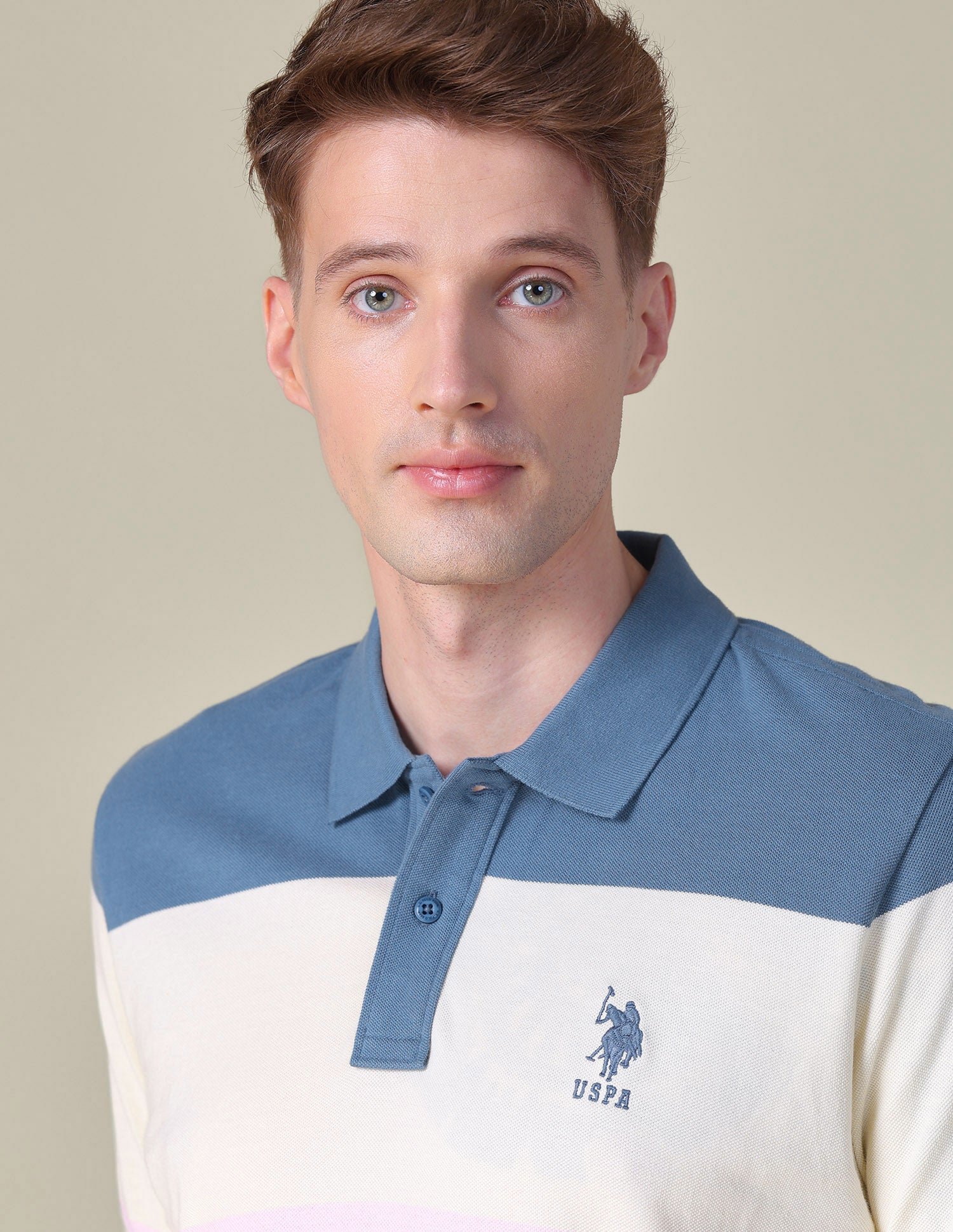 Colorblocked Boxy Fit Polo Shirt Blue - U.S. POLO ASSN. | Large