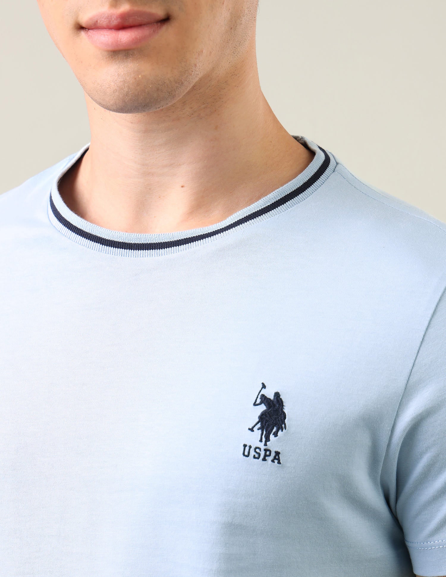 Solid Regular Fit T-Shirt Blue - U.S. Polo Assn. India | Large