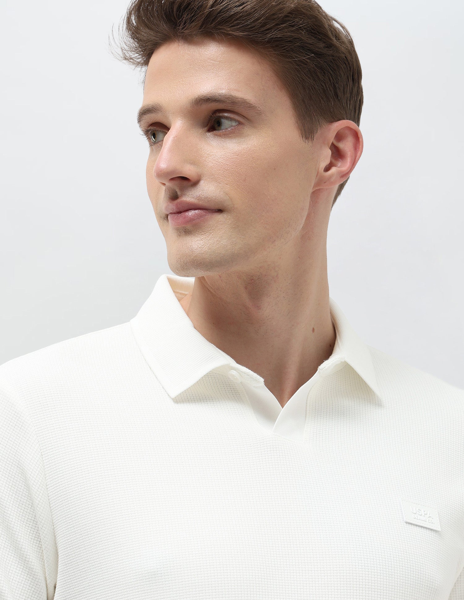 Textured Black & Gold Polo Shirt Ivory - U.S. Polo Assn. India | Large