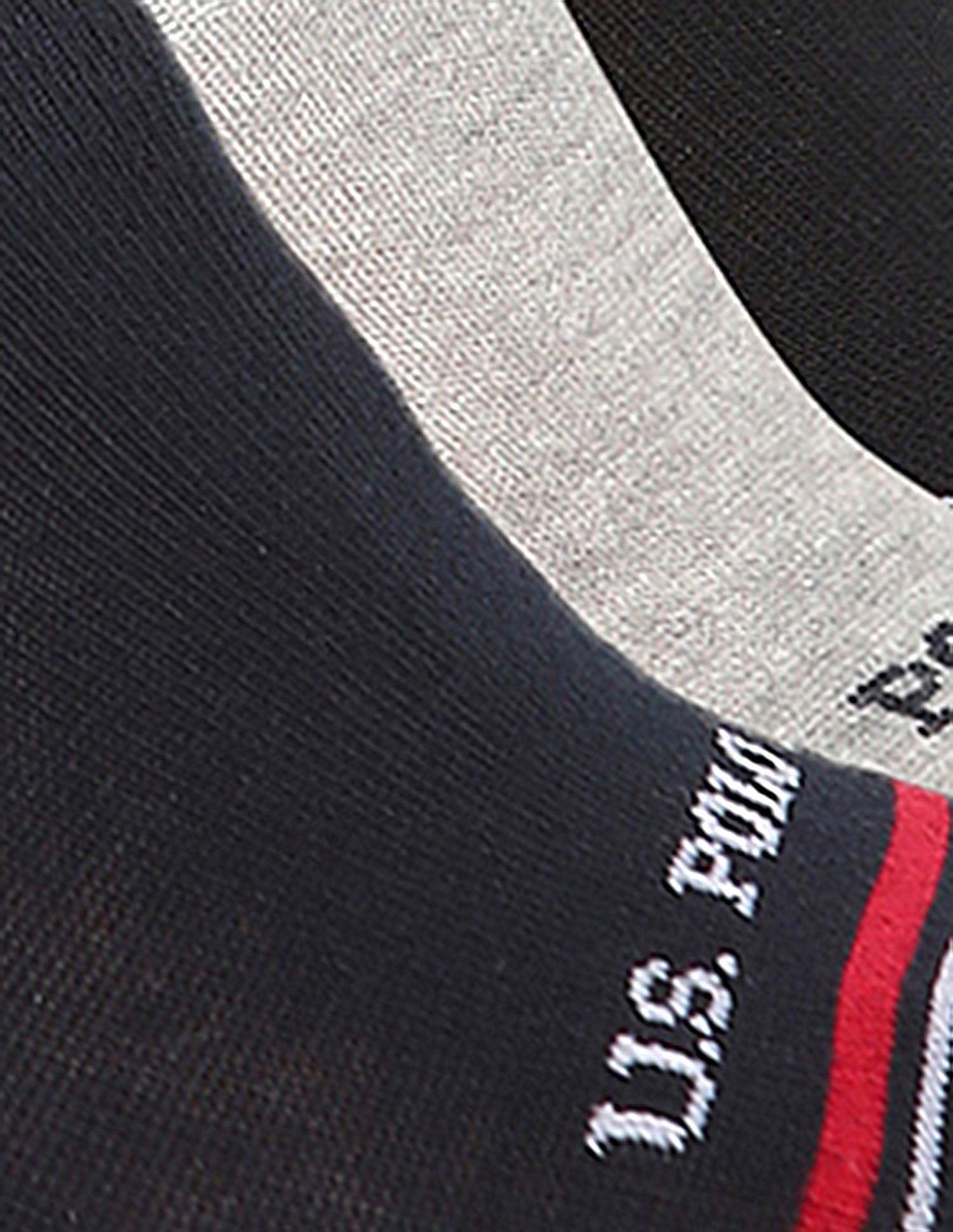 Aloe Finish No Show ES001 Socks - Pack Of 3 Light Grey, Black and Navy - U.S. POLO ASSN. | Large