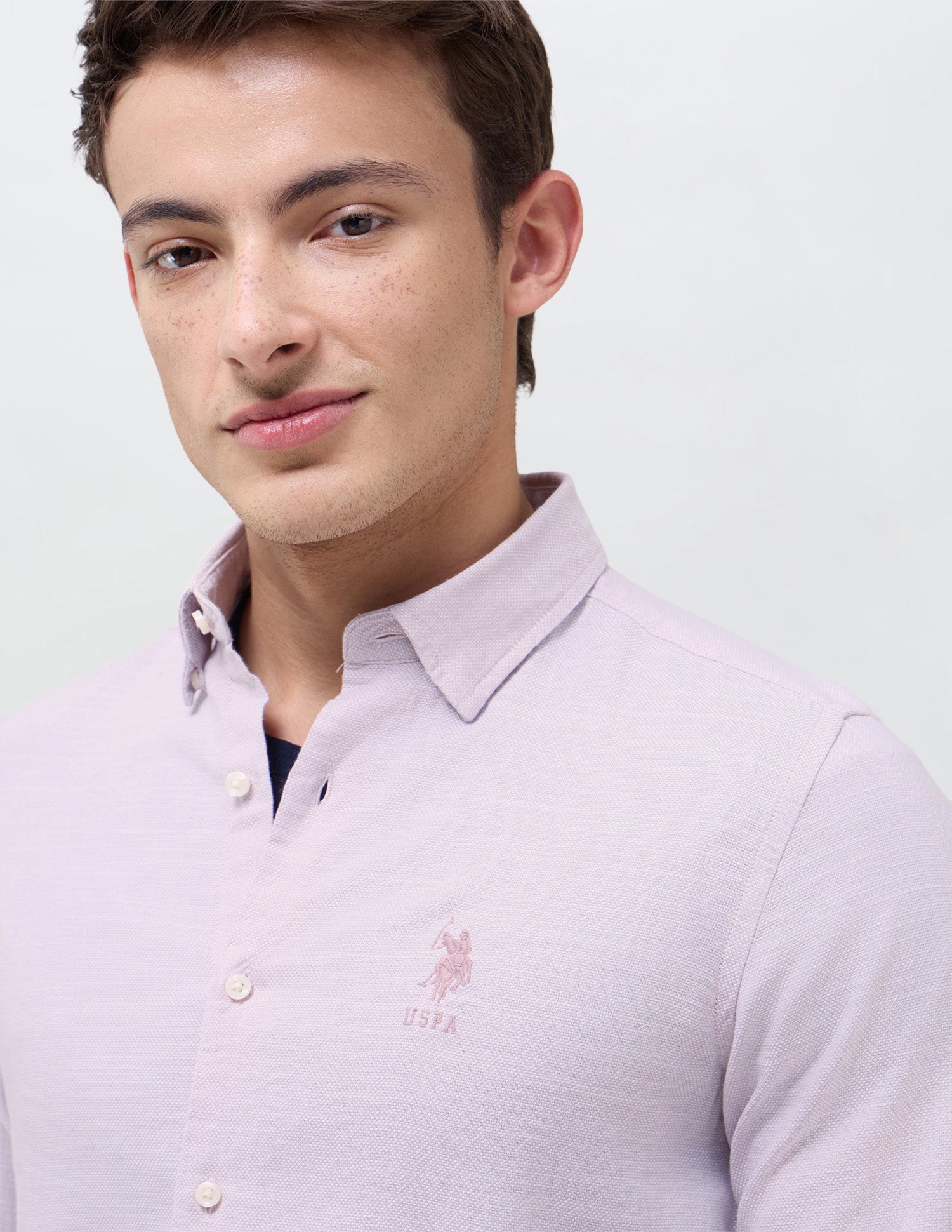 Solid Seersucker Shirt Pink - U.S. Polo Assn. India | Large