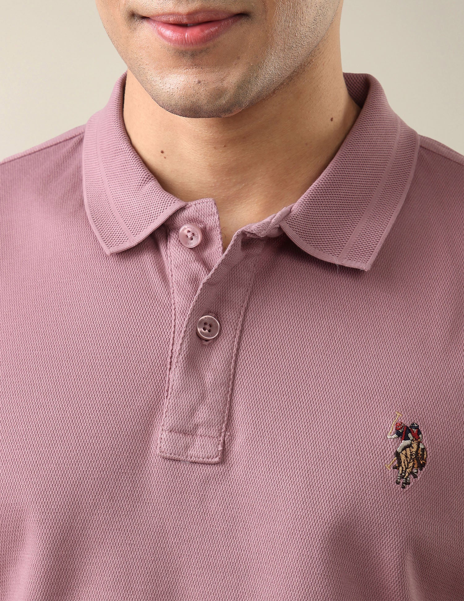 Solid Slim Fit Polo Shirt Peach - U.S. Polo Assn. India | Large