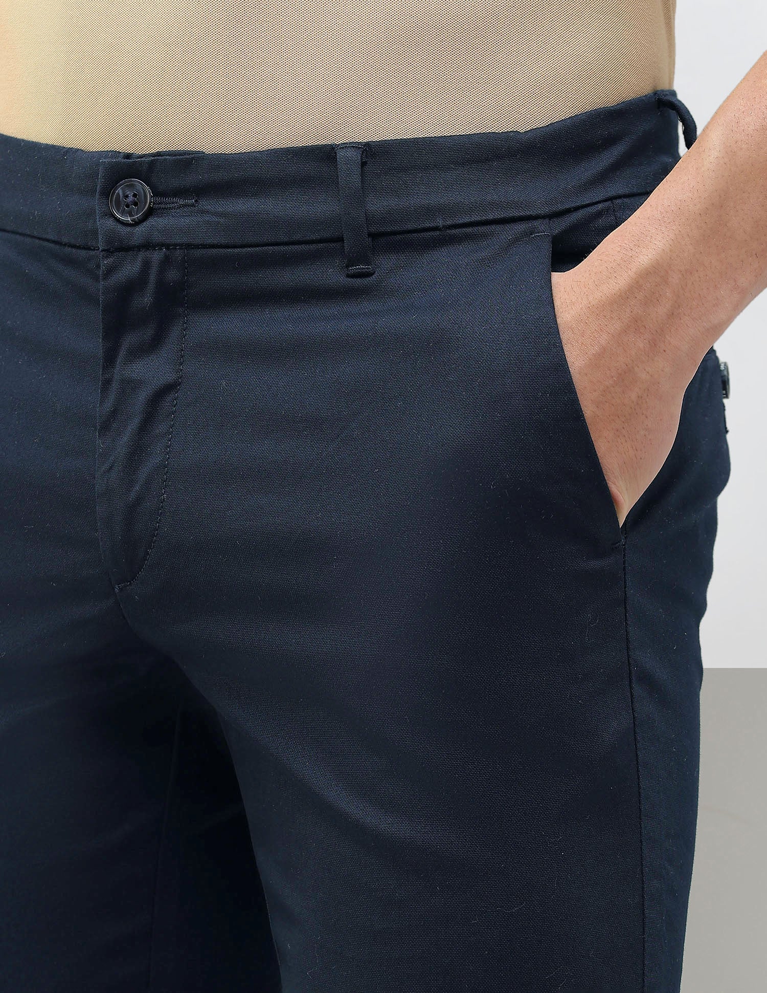 Austin Slim Fit Dobby Trousers Navy - U.S. Polo Assn. India | Large
