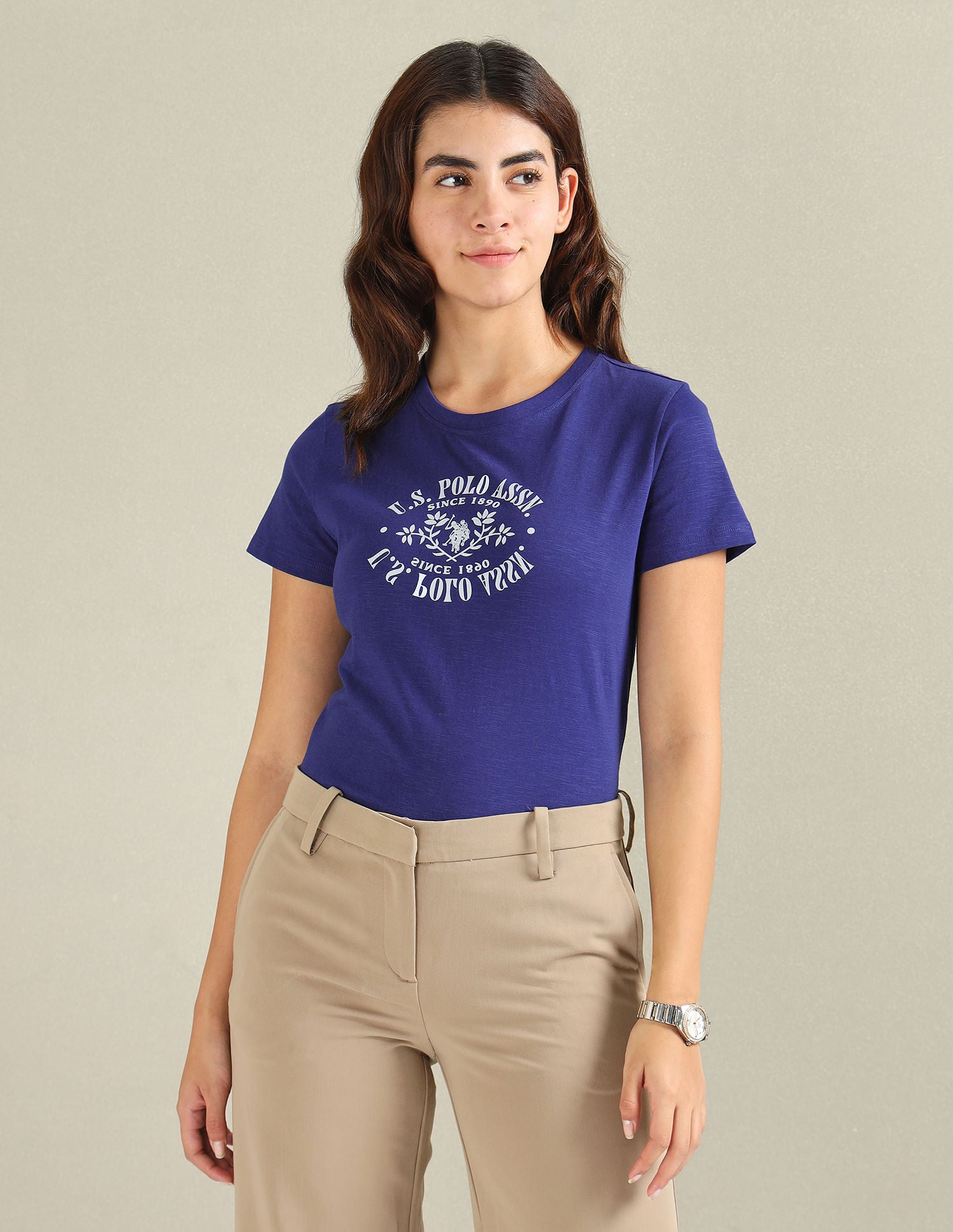 Pure Cotton Brand Print T-Shirt Dark Blue - U.S. POLO ASSN. | Large