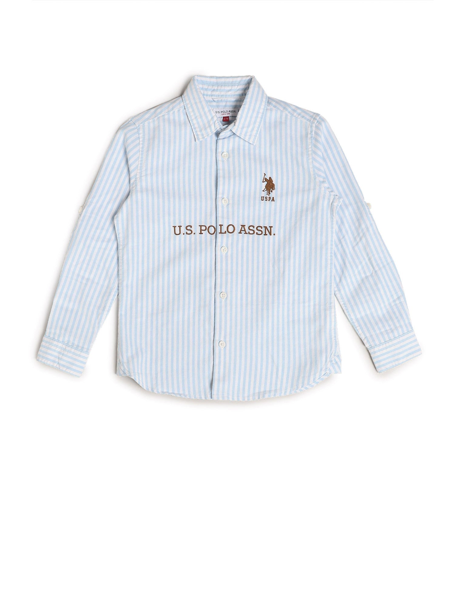 Boys Brand Embroidered Oxford Shirt Light Blue - U.S. POLO ASSN. | Large