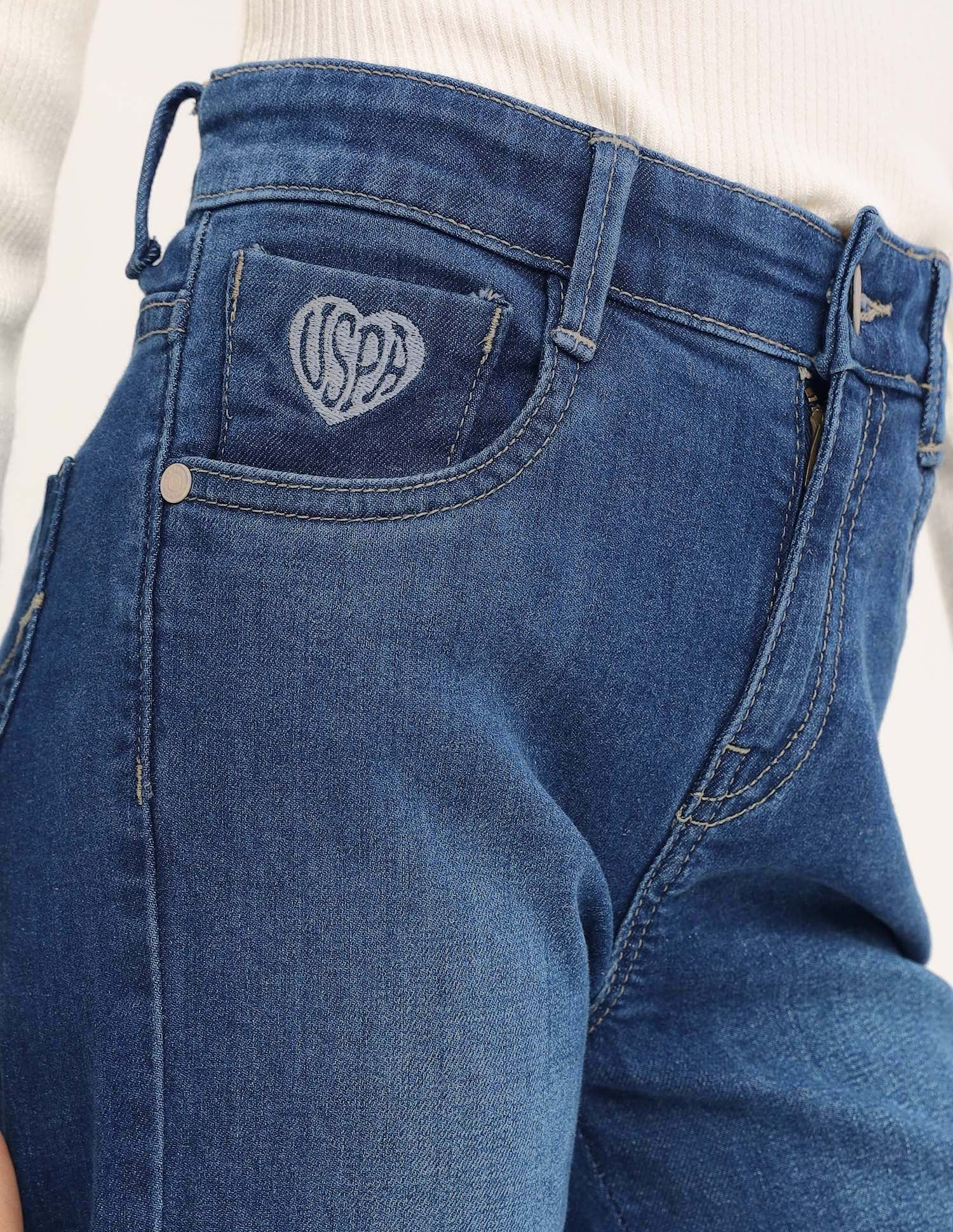 Girls Bootcut Fit Blue Jeans Blue - U.S. POLO ASSN. | Large