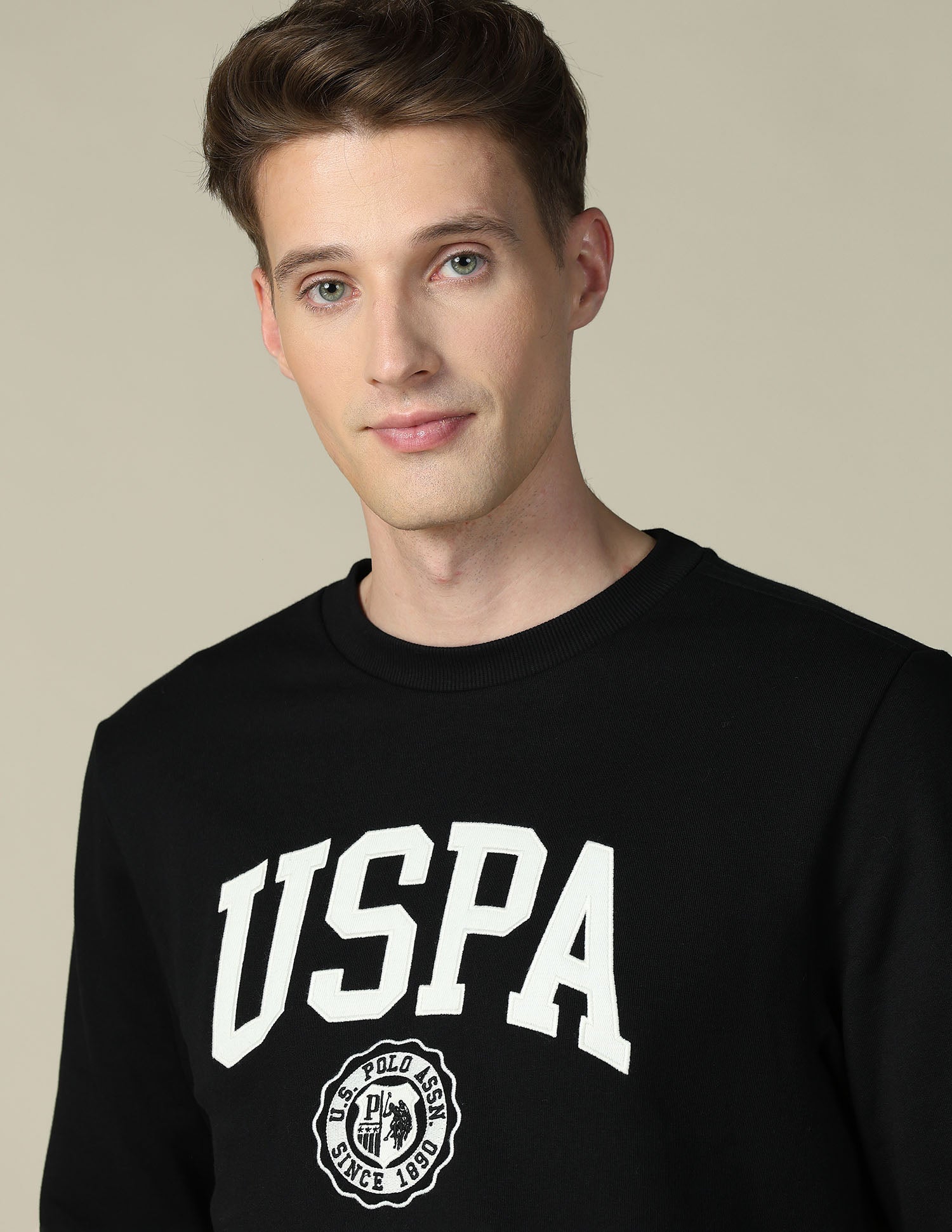 Brand Embroidered Regular Fit Sweatshirt Black - U.S. POLO ASSN. | Large