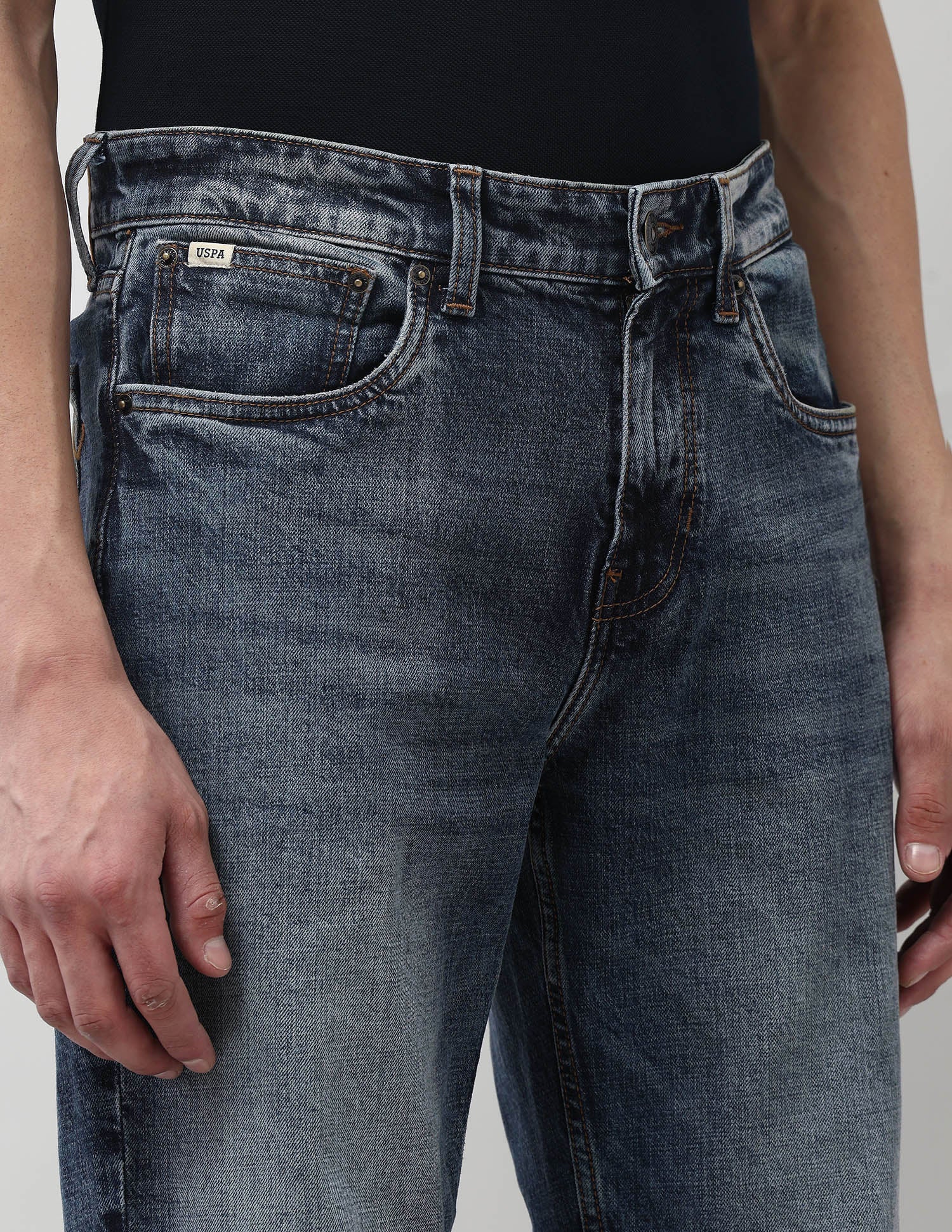 Shawn Relaxed Fit Blue Jeans Rags Wash - U.S. POLO ASSN. | Large