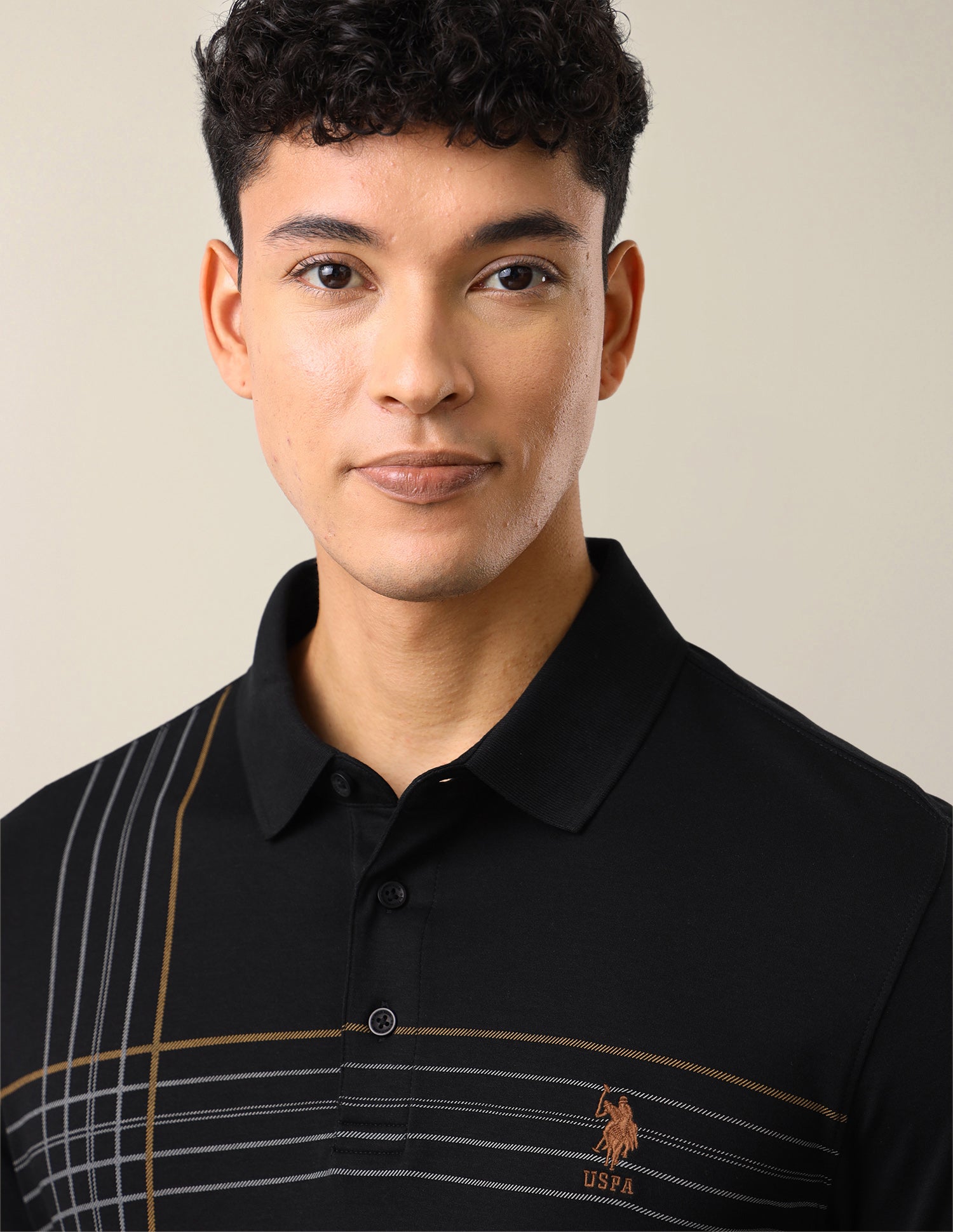Solid Slim Fit Polo Shirt Black - U.S. Polo Assn. India | Large