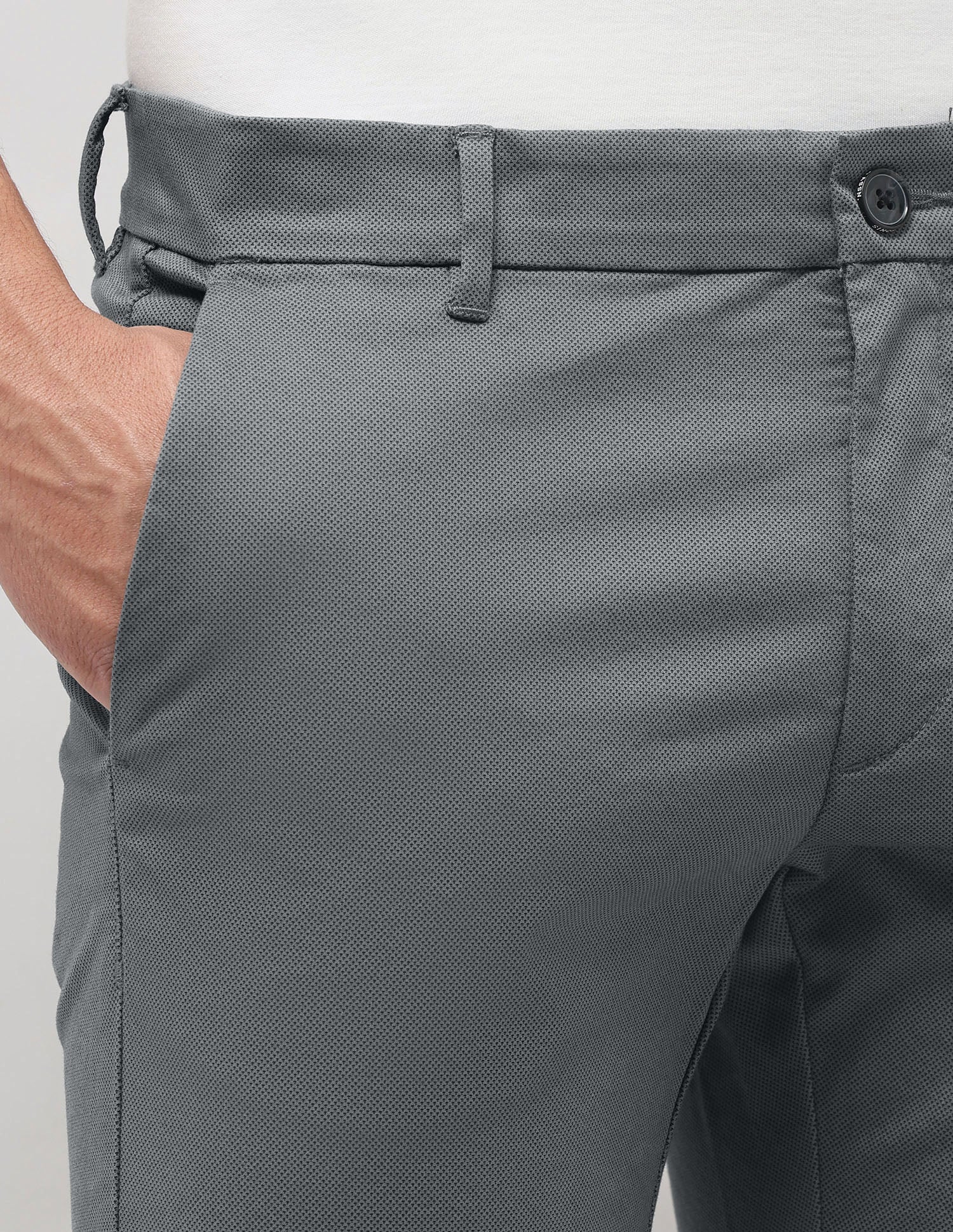 Austin Slim Fit All Over Printed Trousers Charcoal - U.S. Polo Assn. India | Large