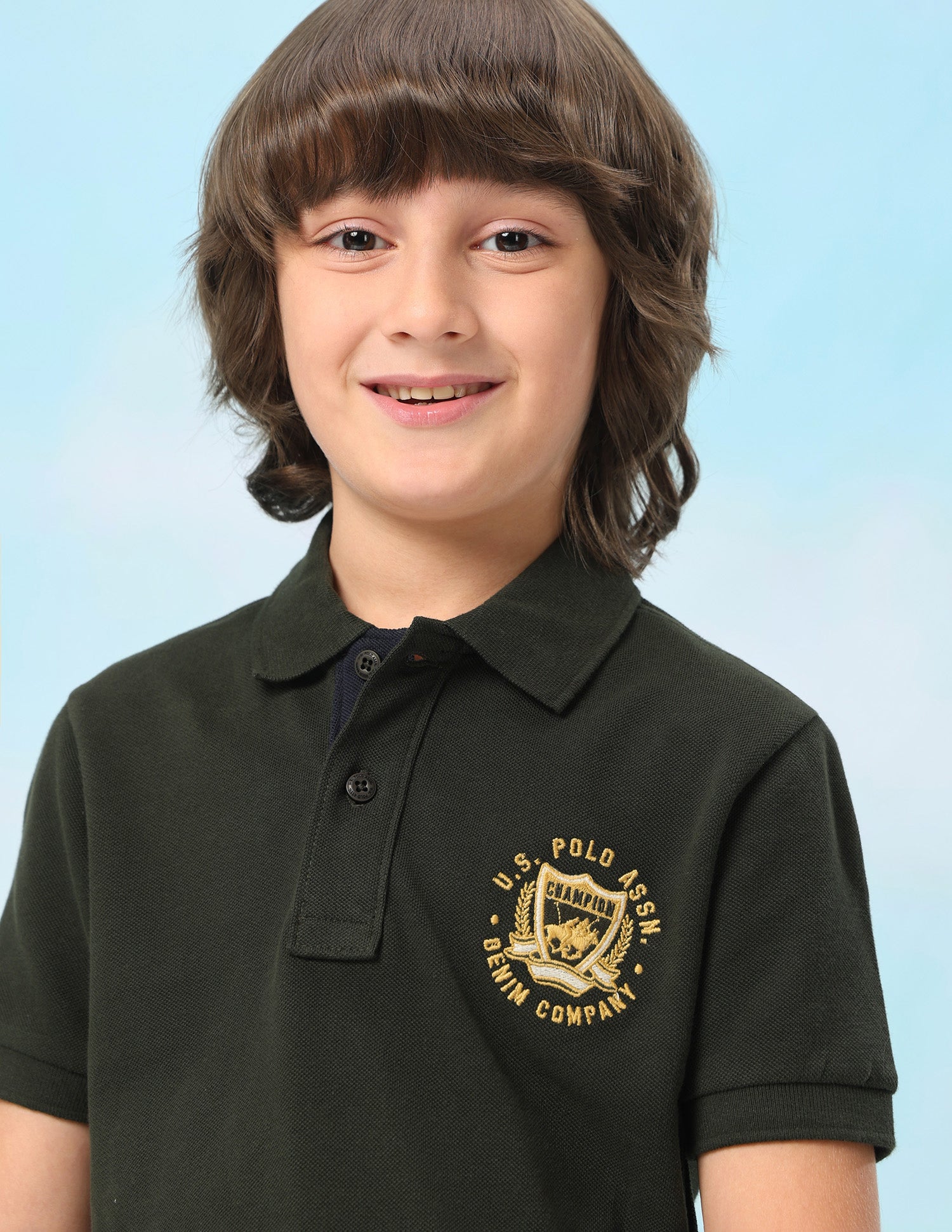 Solid Regular Fit Polo Shirt Olive - U.S. Polo Assn. India | Large