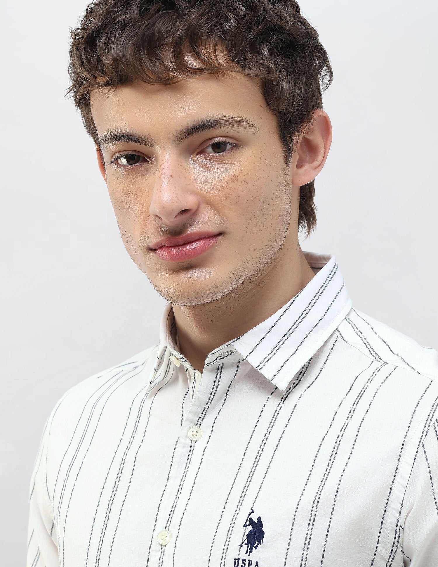 Vertical Striped Regular Fit Shirt Blue - U.S. Polo Assn. India | Large