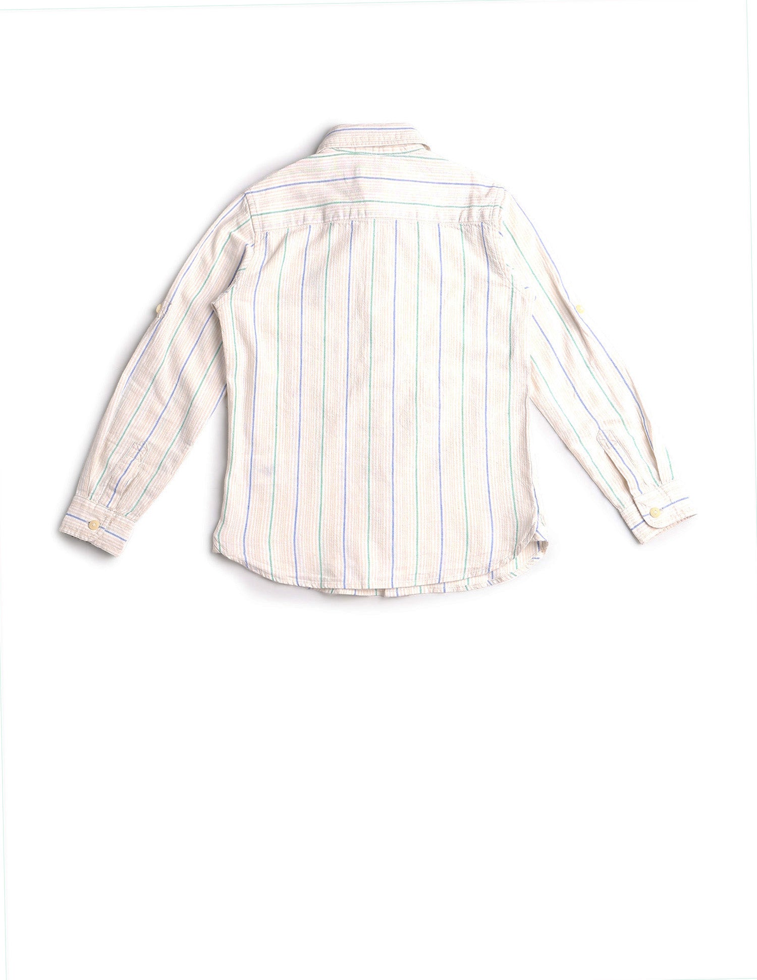 Boys Vertical Striped Regular Fit Shirt Turquoise - U.S. POLO ASSN. | Large