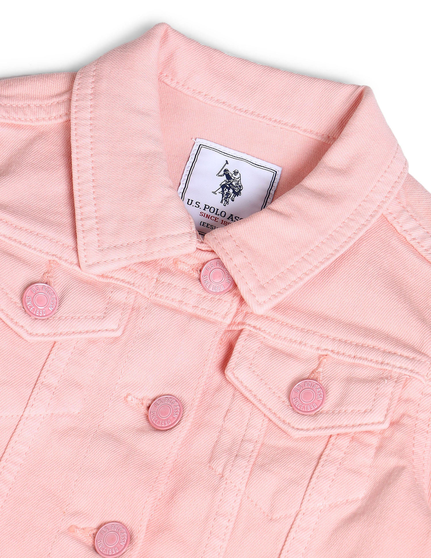 Regular Fit Cotton Denim Jacket Pink - U.S. POLO ASSN. | Large