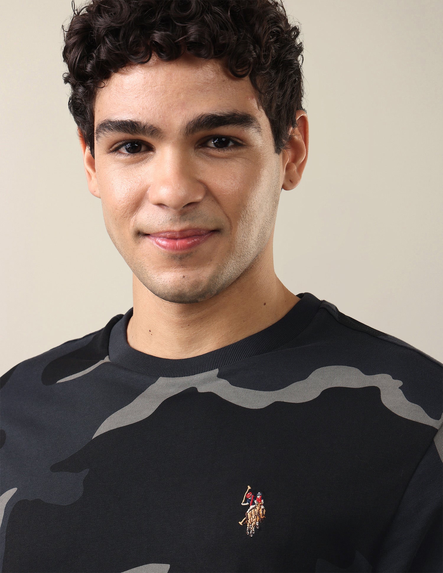 All-Over Printed Relaxed Fit T-Shirt Grey - U.S. Polo Assn. India | Large