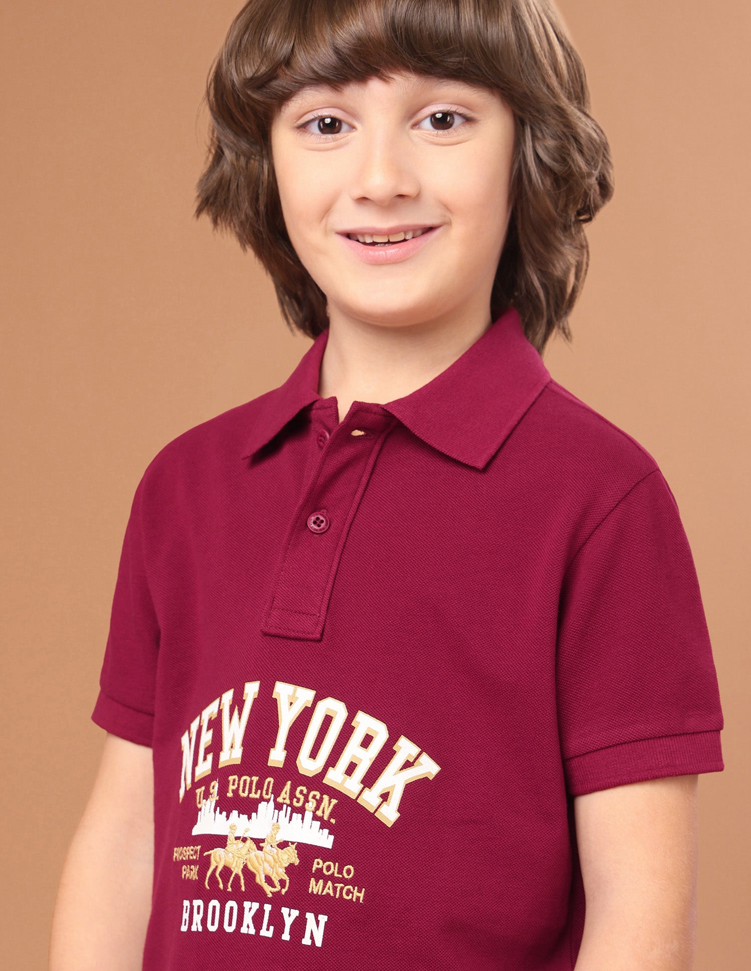 Brand Typographic Regular Fit Polo Shirt Maroon - U.S. Polo Assn. India | Large