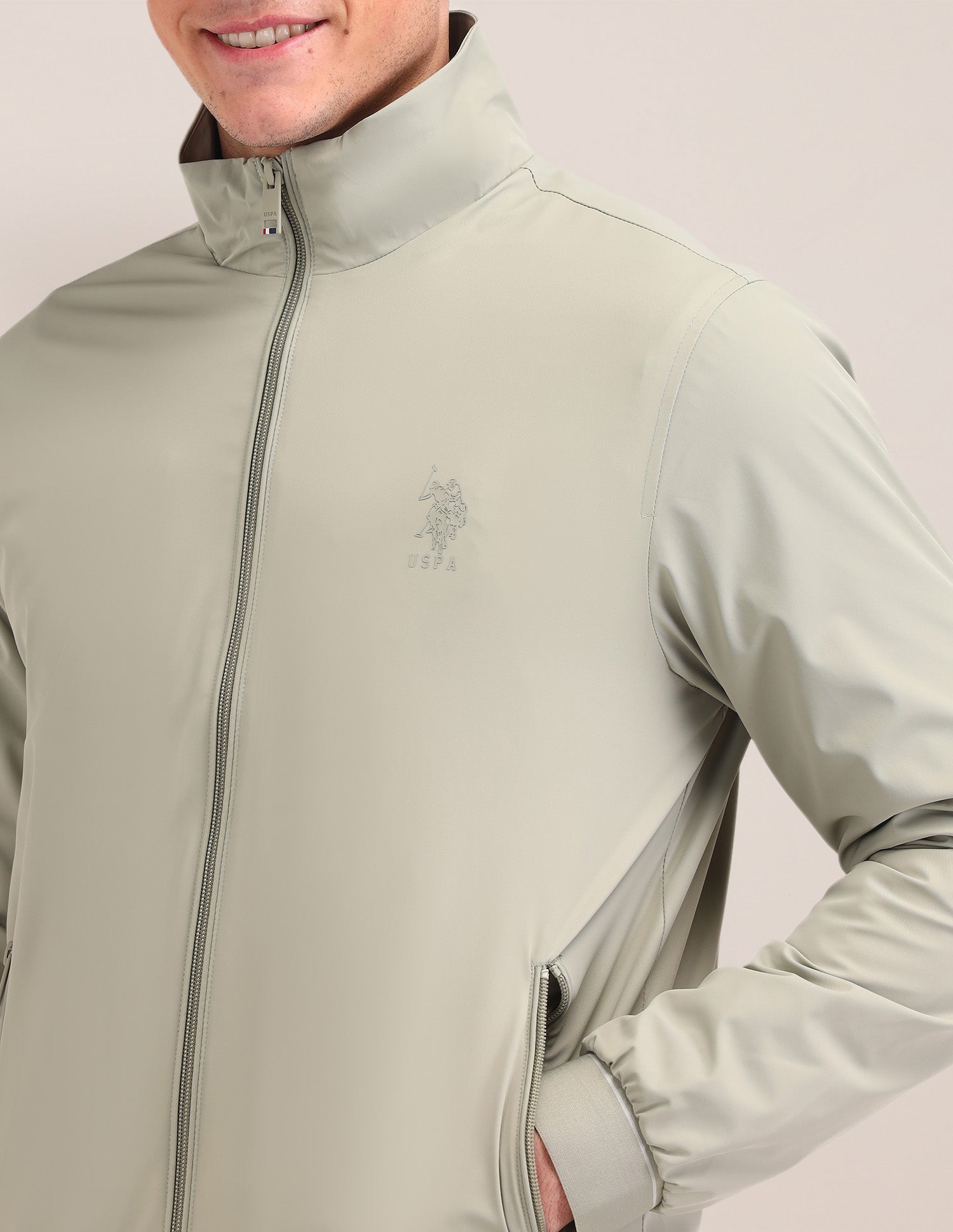 Colour Blocked Regular Fit Jacket Light Green - U.S. POLO ASSN. | Large