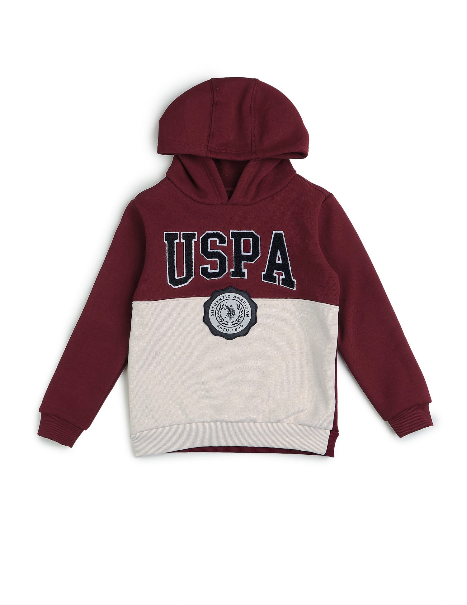 Boys Brand Appliqued Regular Fit Sweatshirt Maroon - U.S. POLO ASSN. | Large