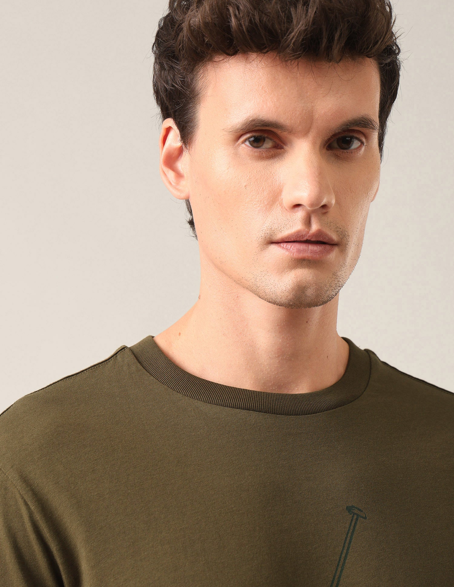 Graphic Brand Printed Regular Fit T-Shirt Olive - U.S. Polo Assn. India | Large