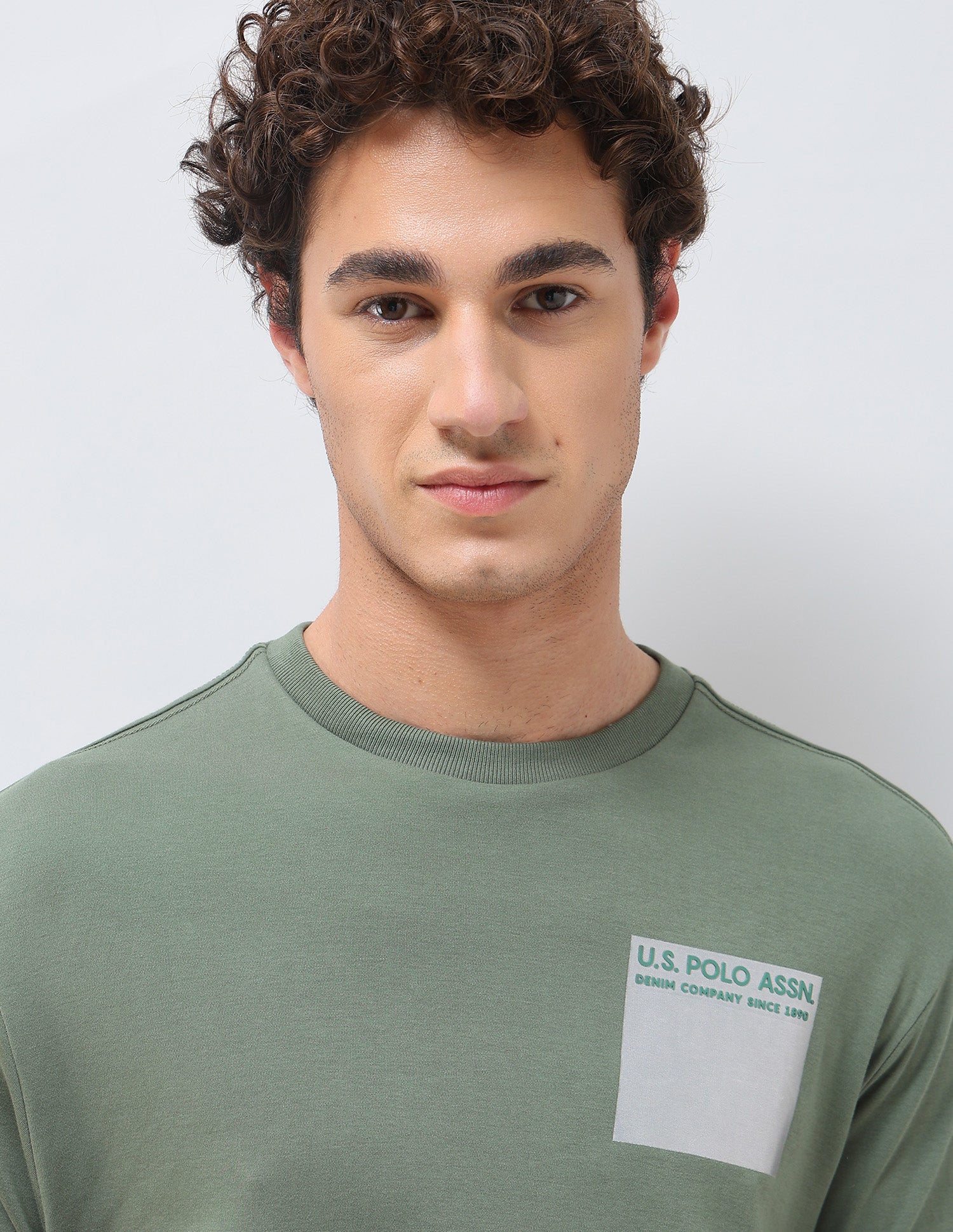Solid Slim Fit T-Shirt Green - U.S. Polo Assn. India | Large