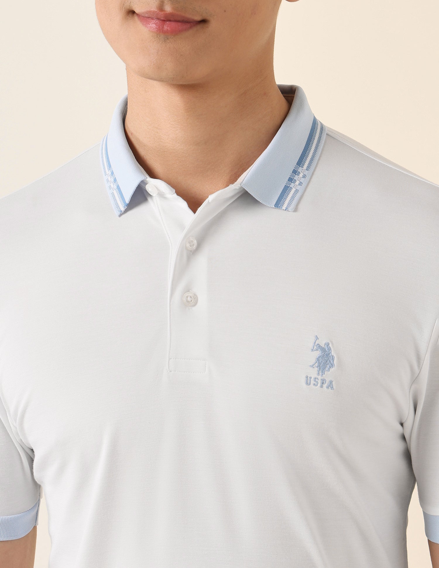 Solid Slim Fit Polo Shirt White - U.S. Polo Assn. India | Large