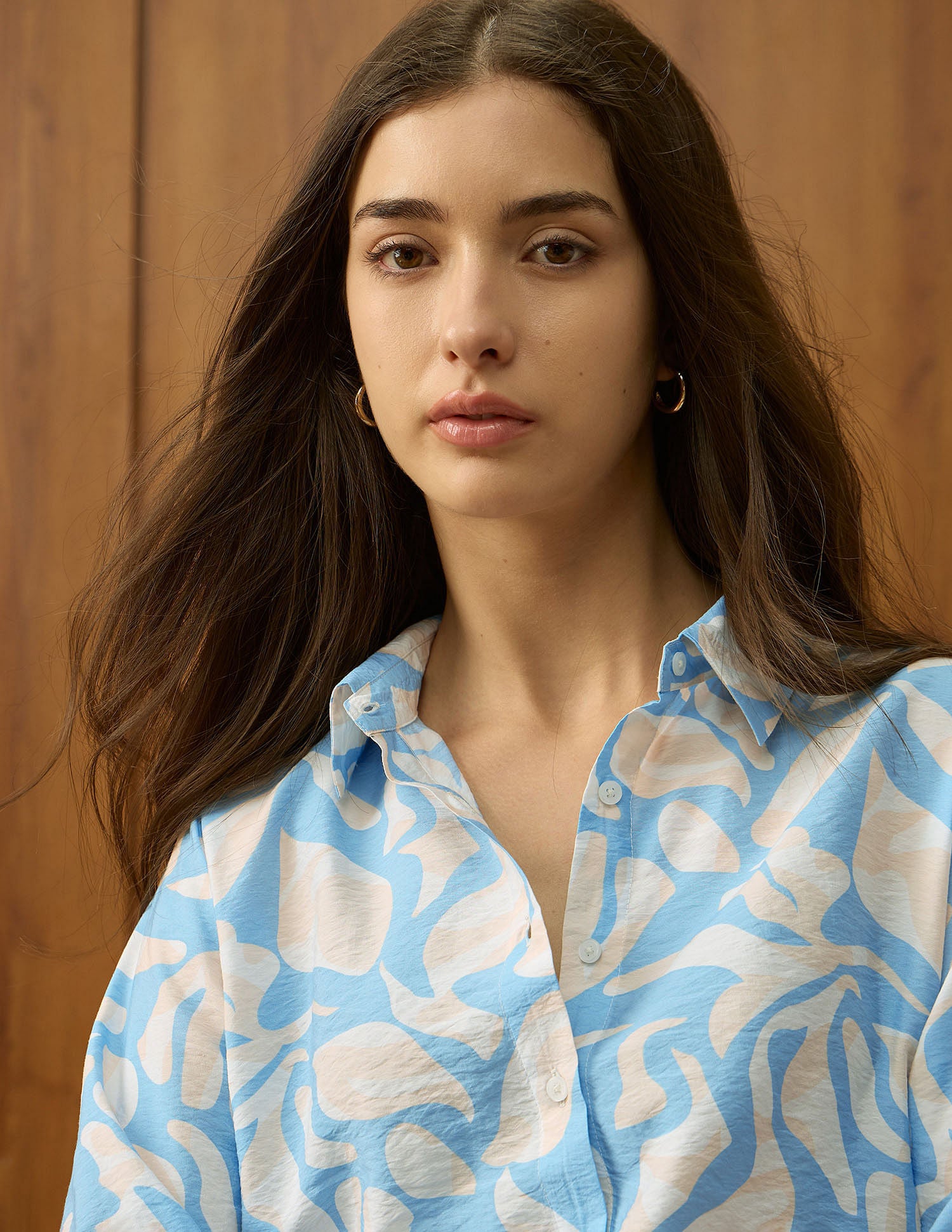 Relaxed Fit Abstract Printed Shirt Light Blue - U.S. POLO ASSN. | Large