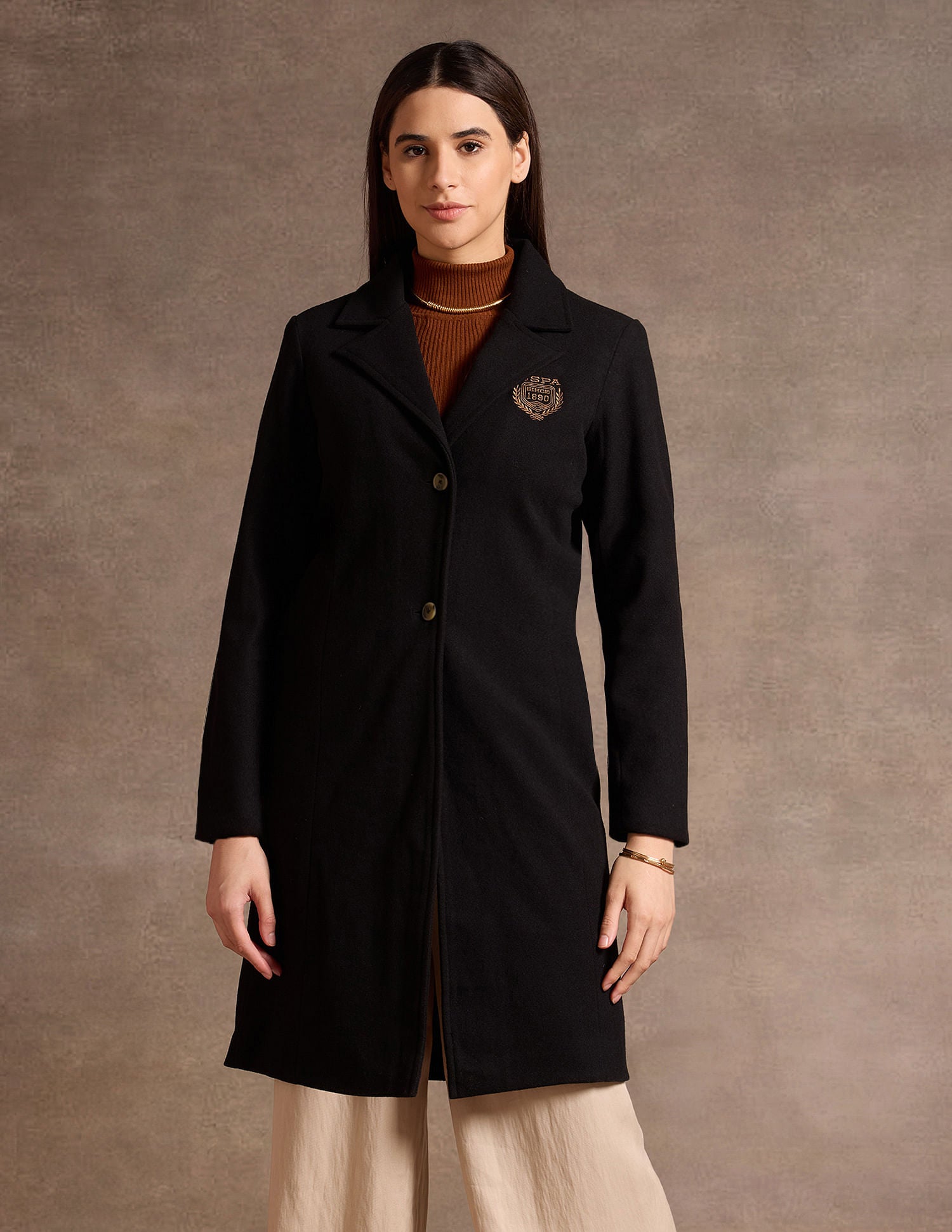 Shoulder Patch Long Line Jacket Black - U.S. POLO ASSN. | Large