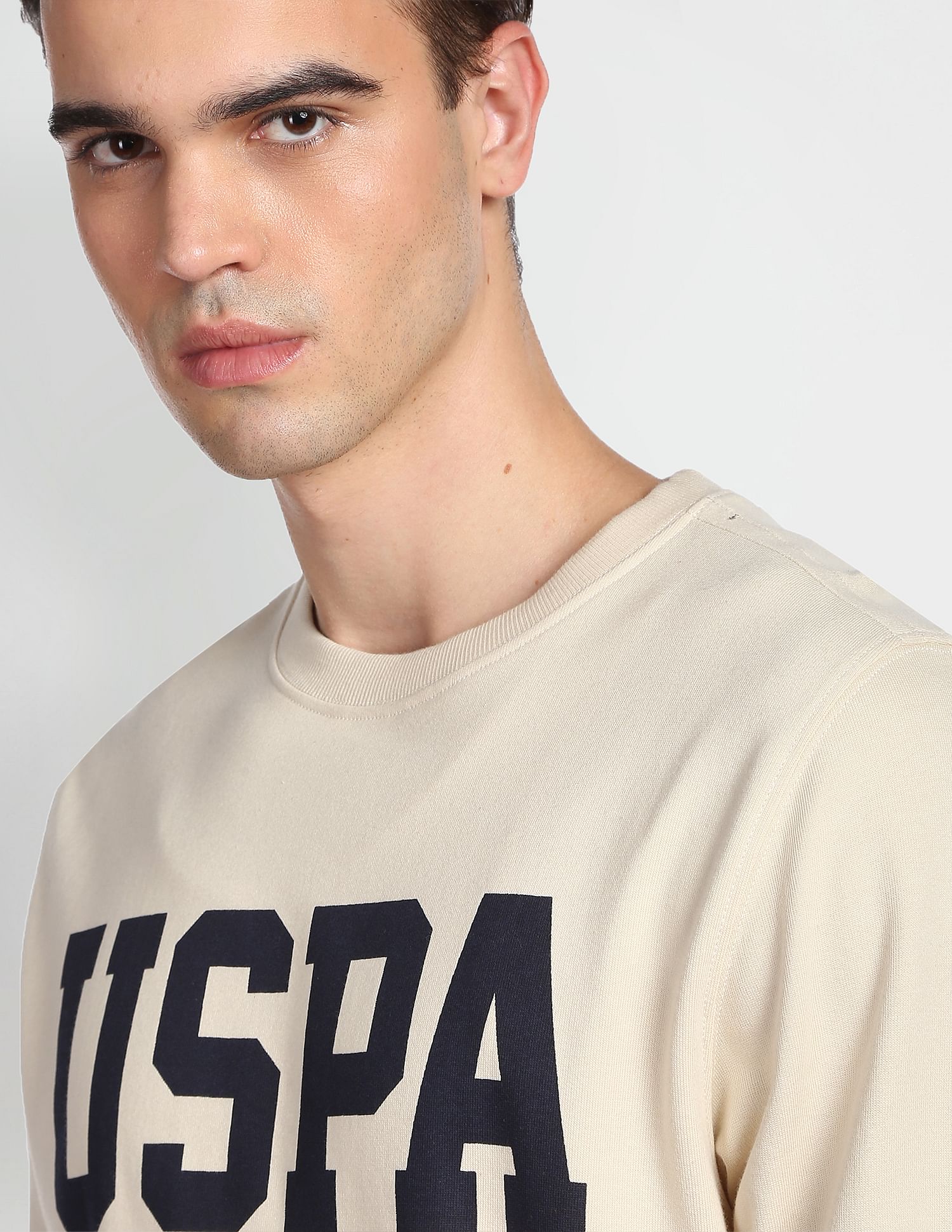Collegiate Terry Sweatshirt Beige - U.S. POLO ASSN. | Large
