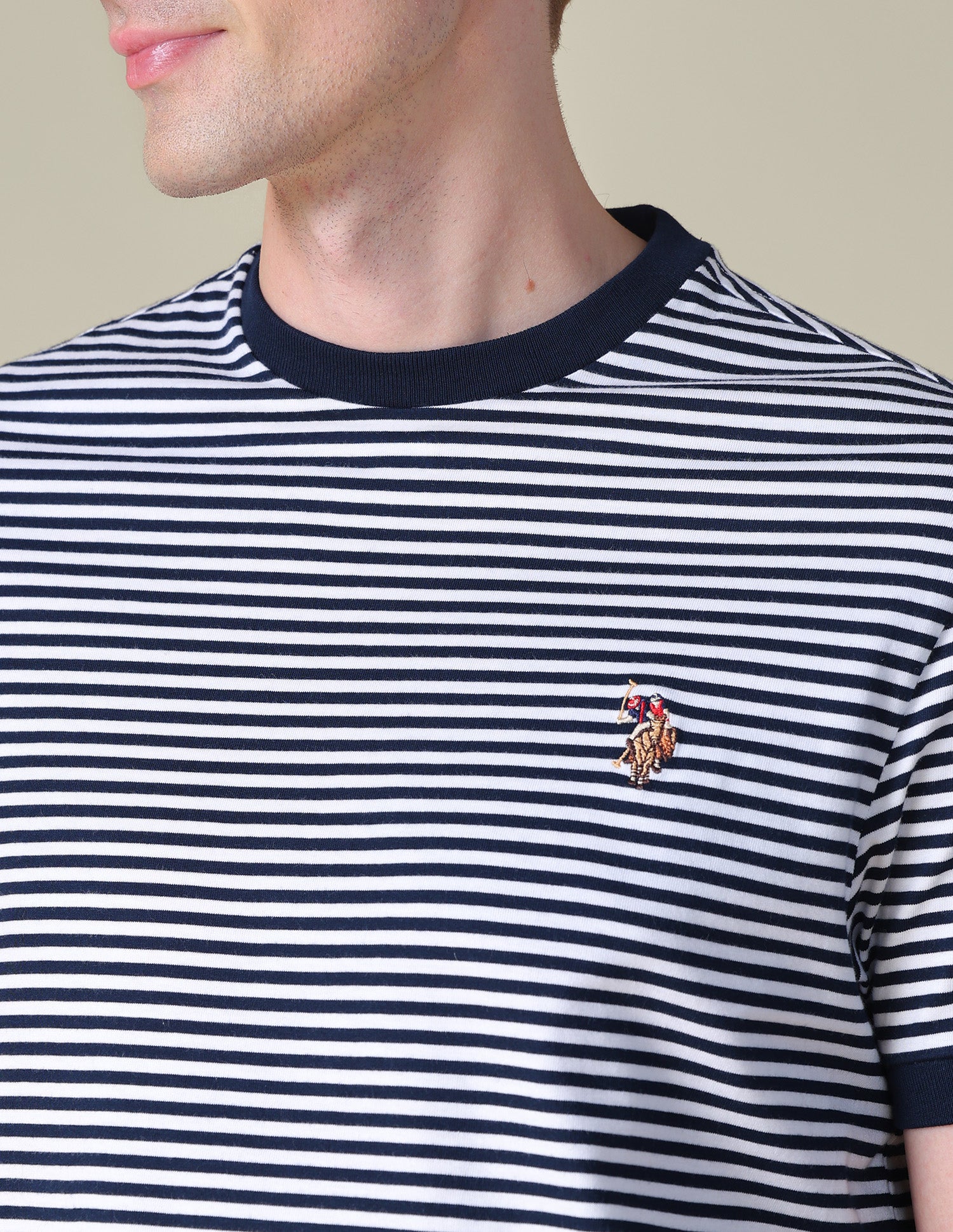 Horizontal Striped Slim Fit T-Shirt Navy - U.S. POLO ASSN. | Large