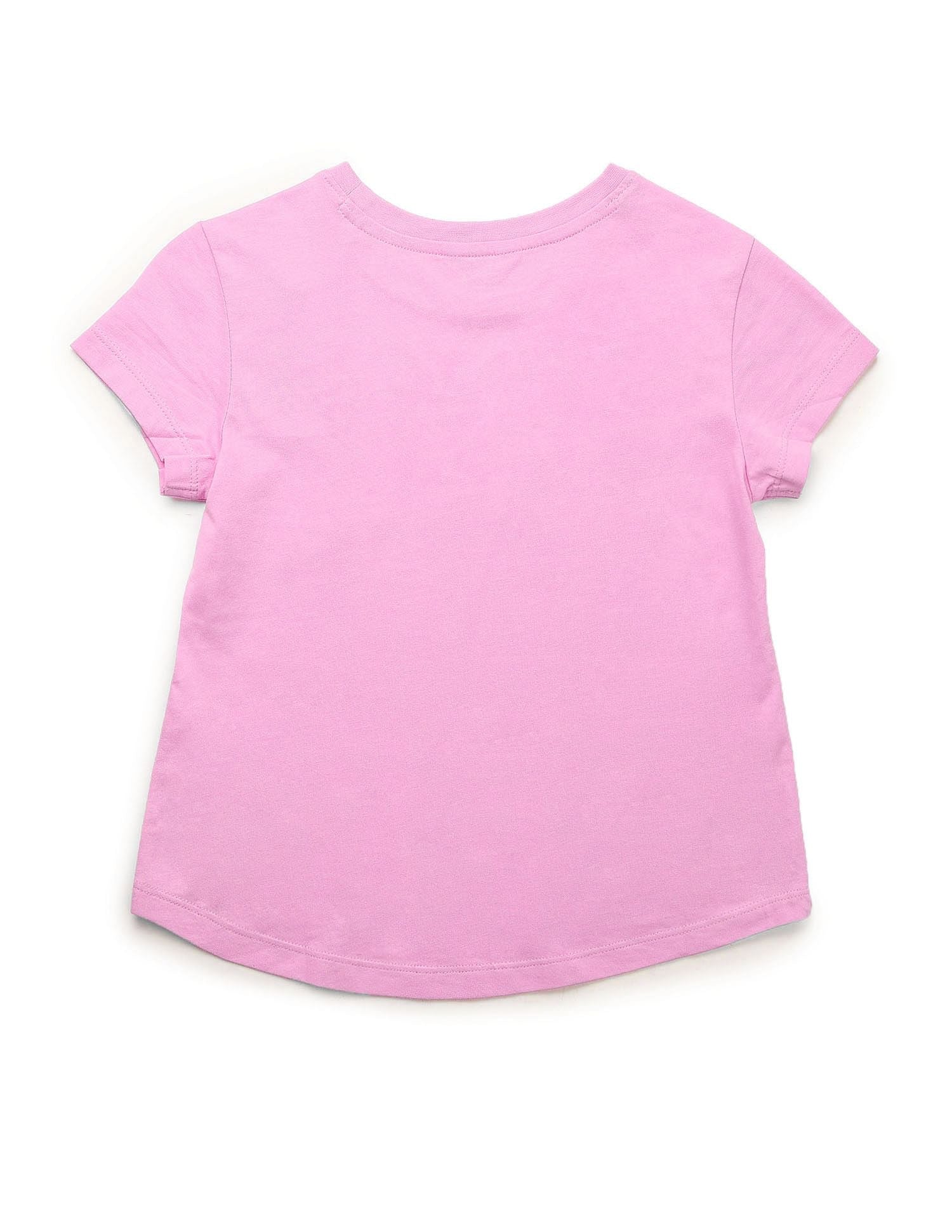 Girls Puff Print Relaxed Fit T-Shirt Pink - U.S. POLO ASSN. | Large