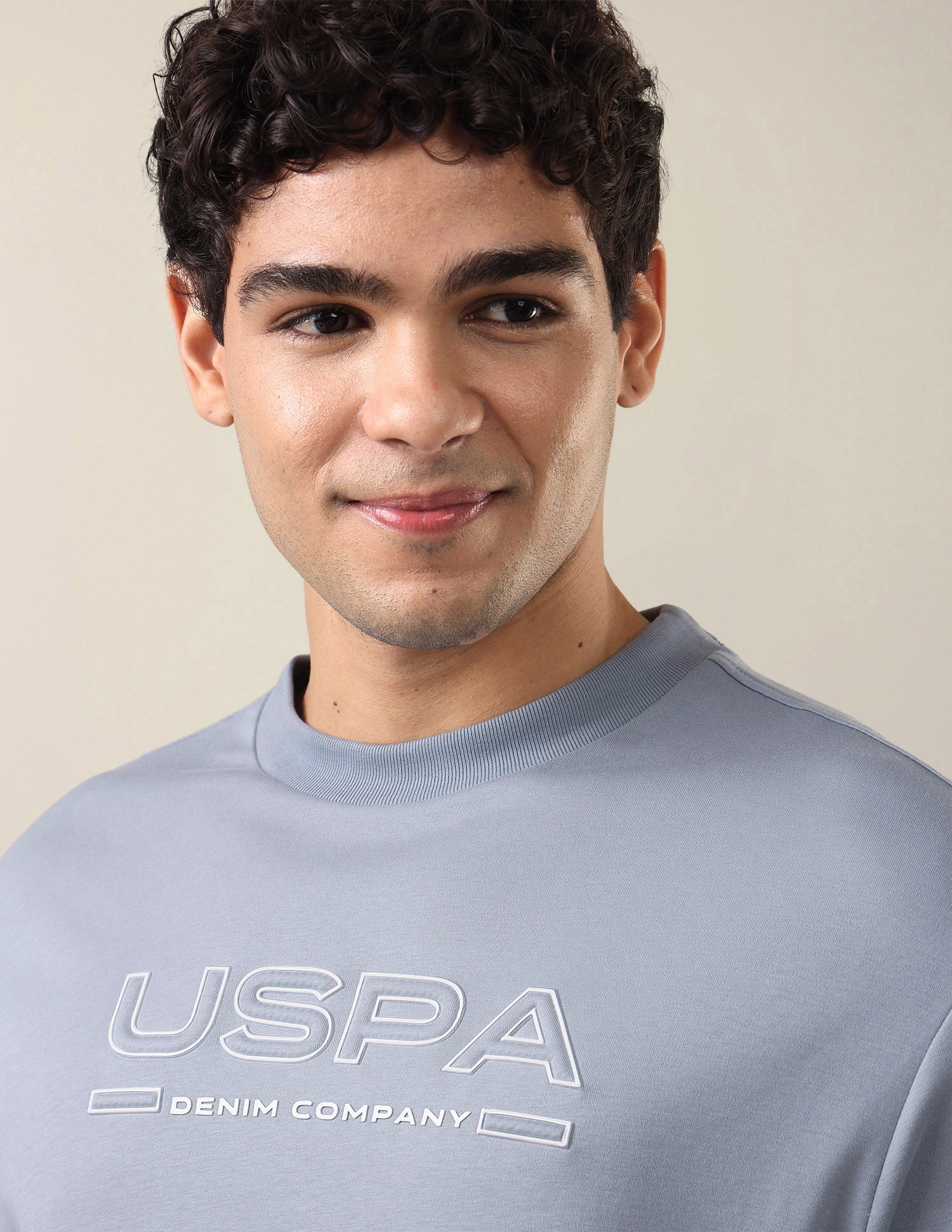 Brand Applique Slim Fit T-Shirt Blue - U.S. Polo Assn. India | Large