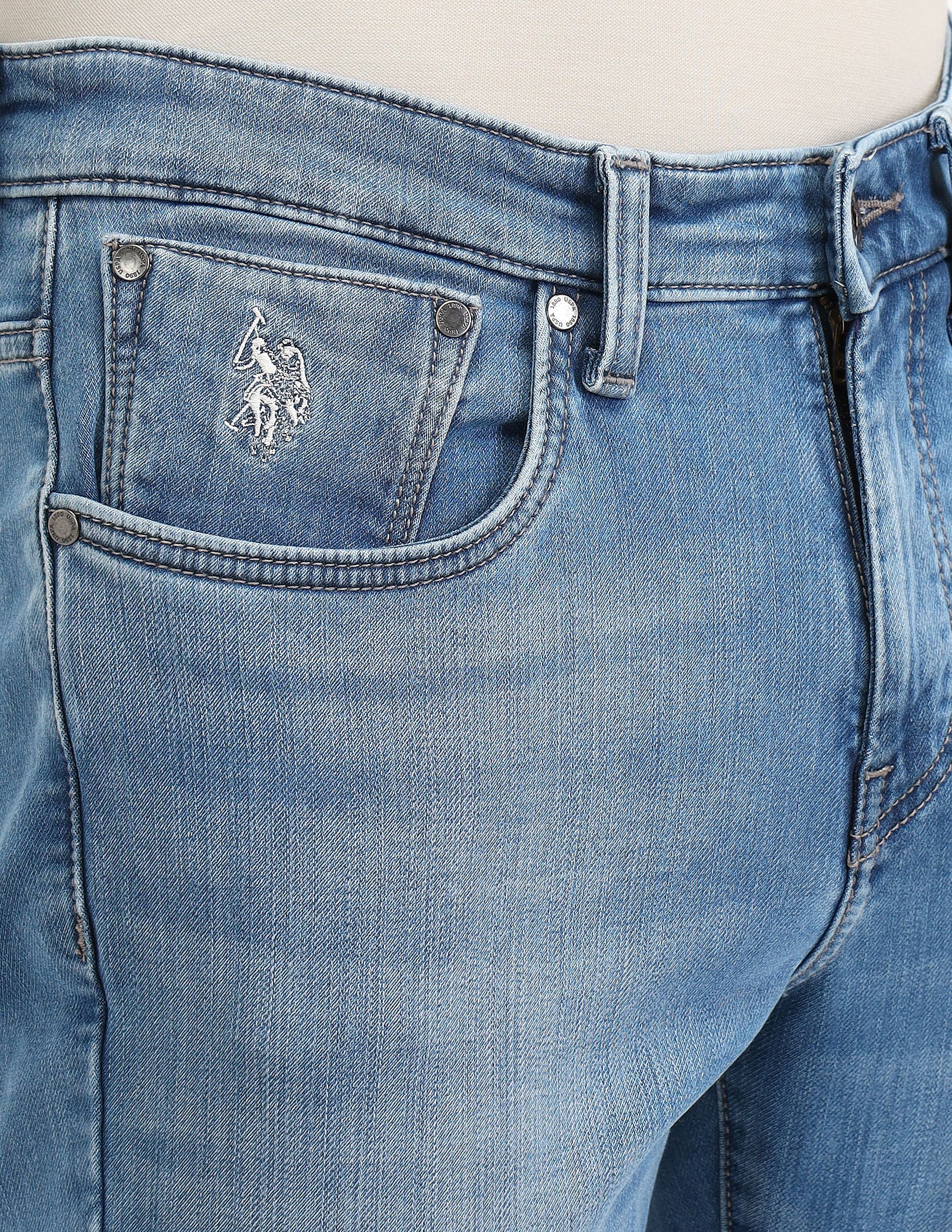 Mid Rise Light Wash Jeans Blue - U.S. POLO ASSN. | Large