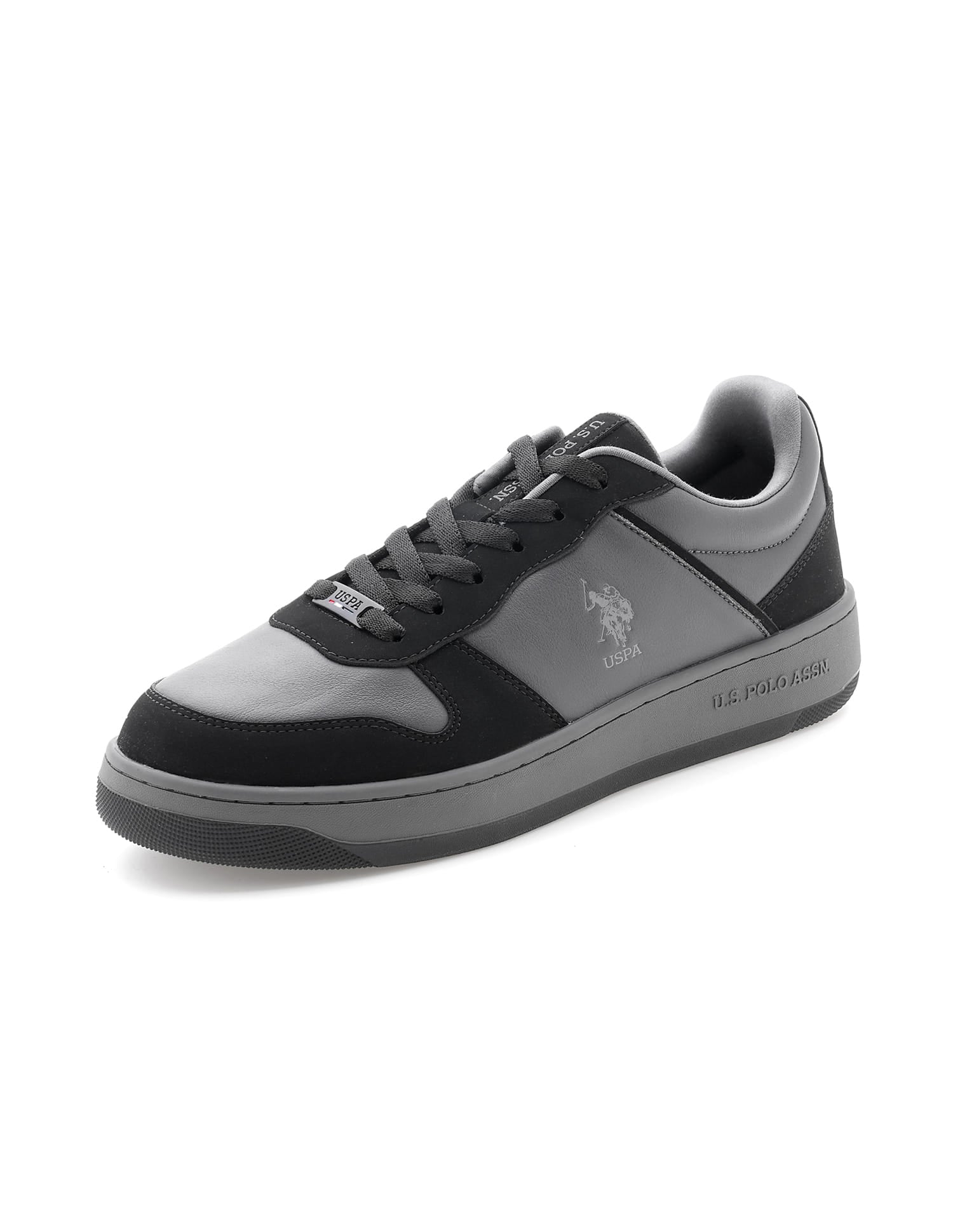 Men Colour Block Jaxon Sneakers Black and Grey - U.S. Polo Assn. India | Large