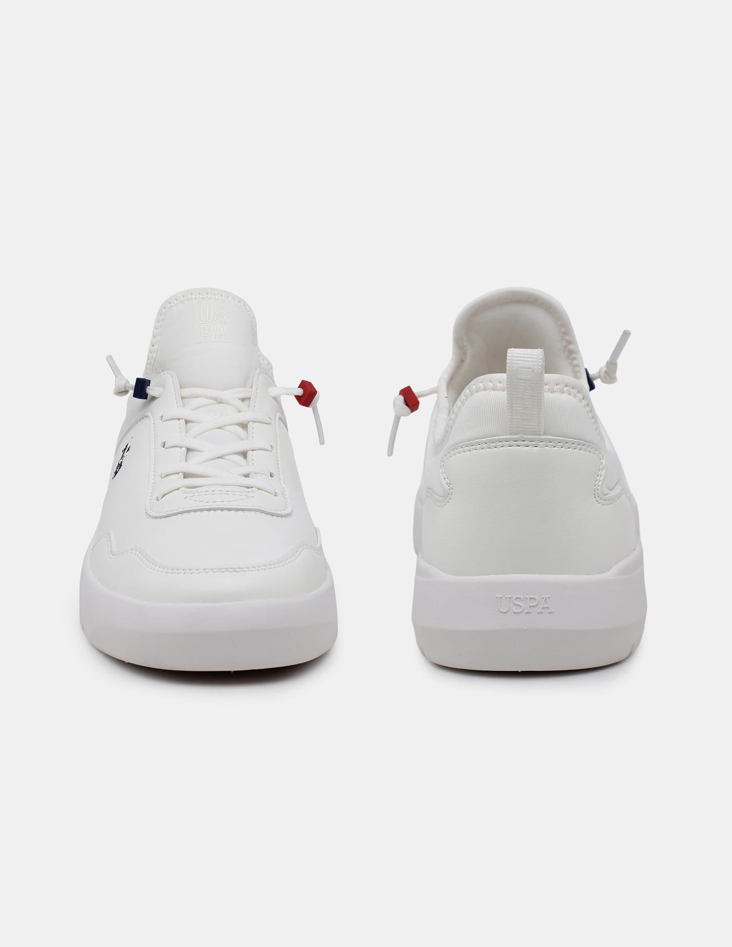 Round Toe Lace Ups Barclay Sneakers White - U.S. Polo Assn. India | Large
