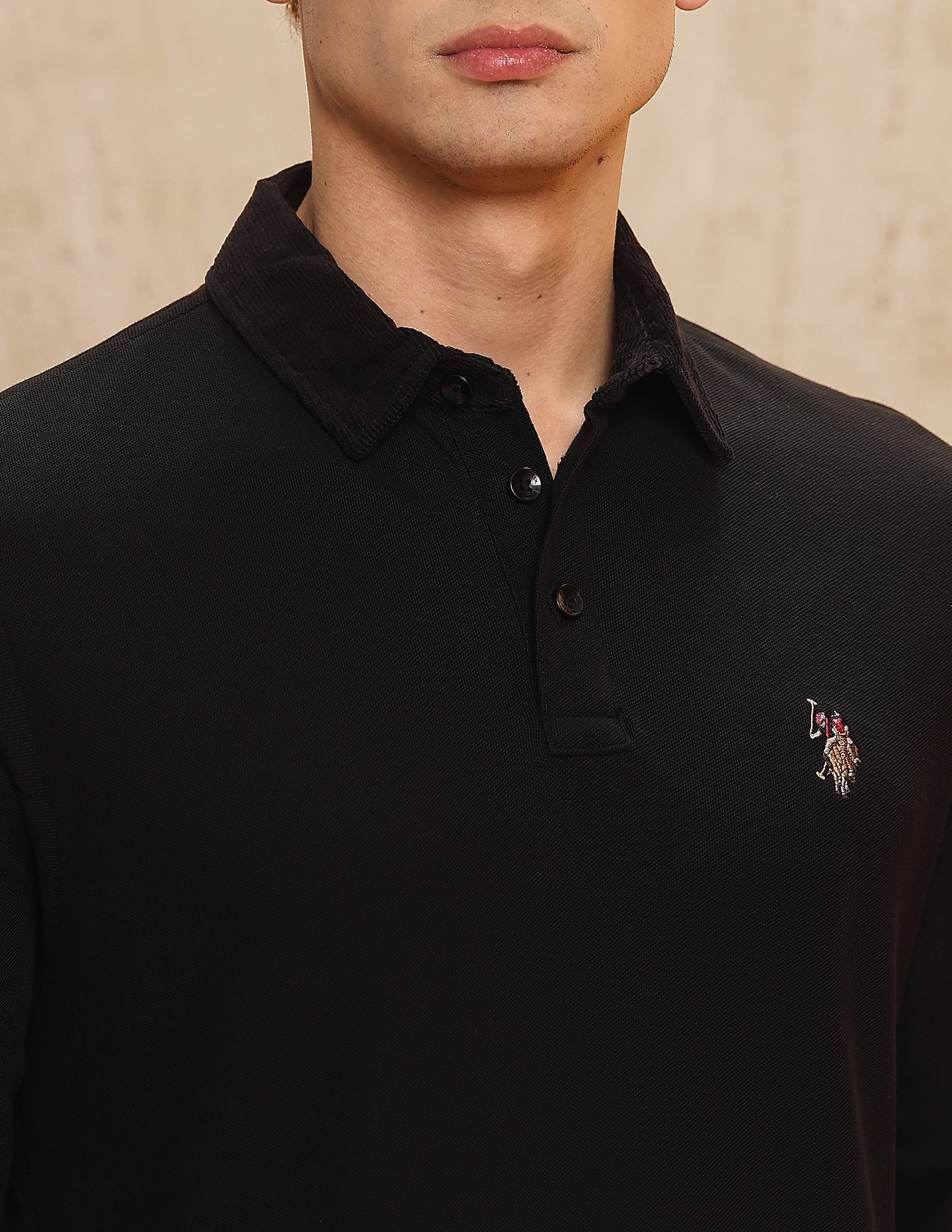 Solid Legend Of Horseshoe Polo Shirt Black - U.S. Polo Assn. India | Large