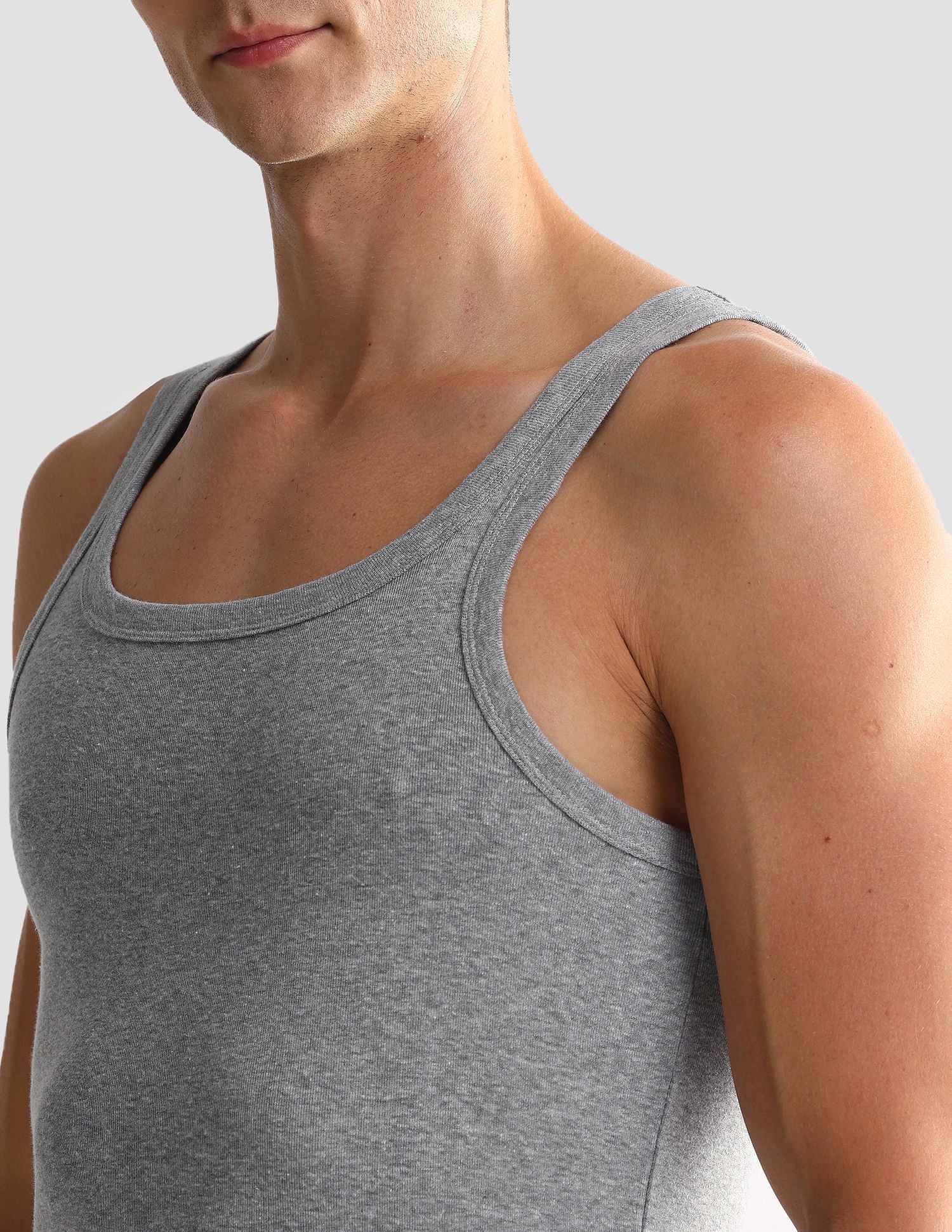 Pure Cotton EV006 Vest - Pack Of 2 Grey Melange - U.S. POLO ASSN. | Large