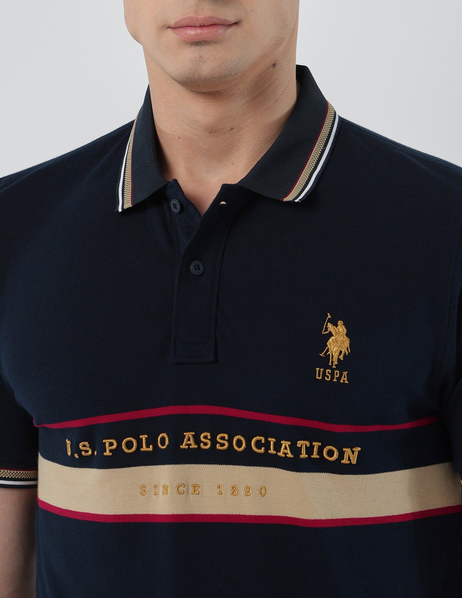 Brand Embroidered Slim Fit Polo Shirt Navy - U.S. POLO ASSN. | Large