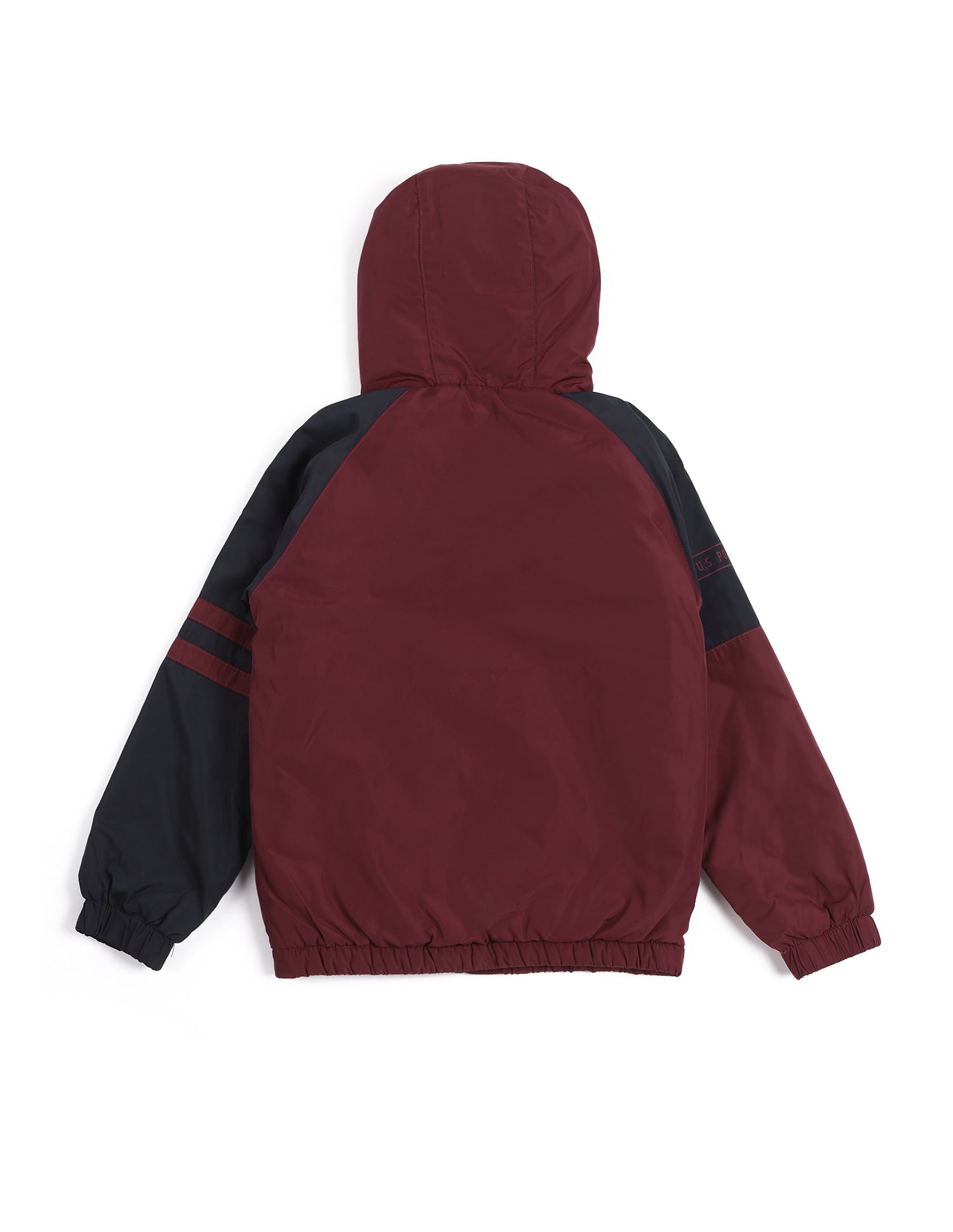 Boys Colour Blocked Hooded Jacket Maroon - U.S. POLO ASSN. | Large