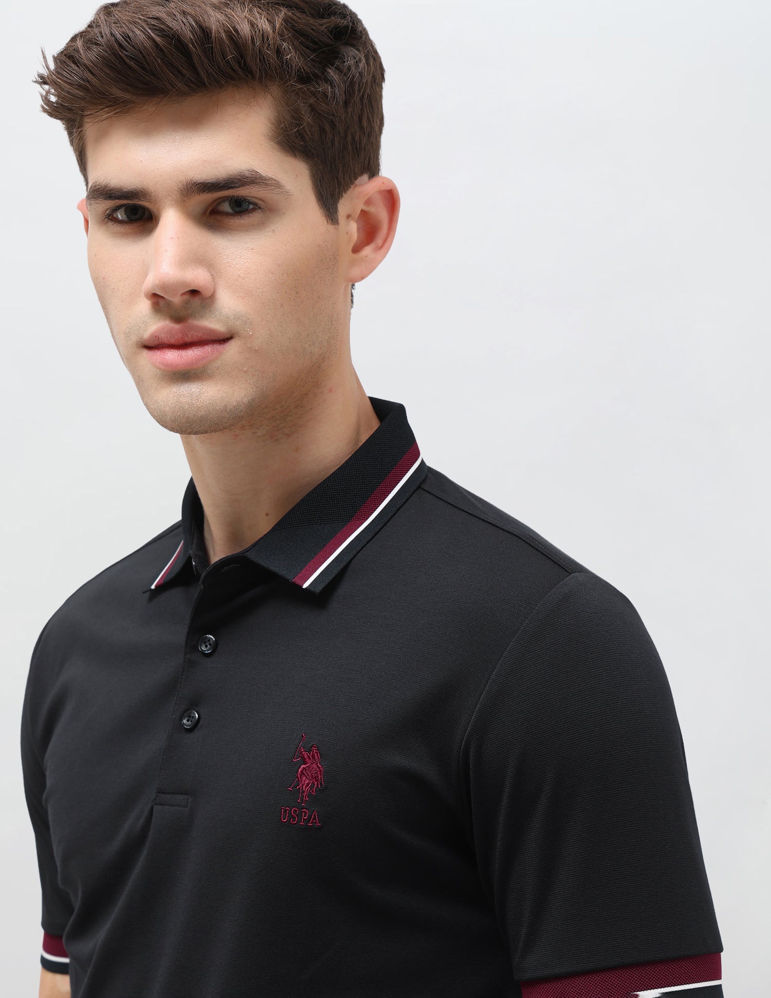 Solid Slim Fit Polo Shirt Navy - U.S. Polo Assn. India | Large
