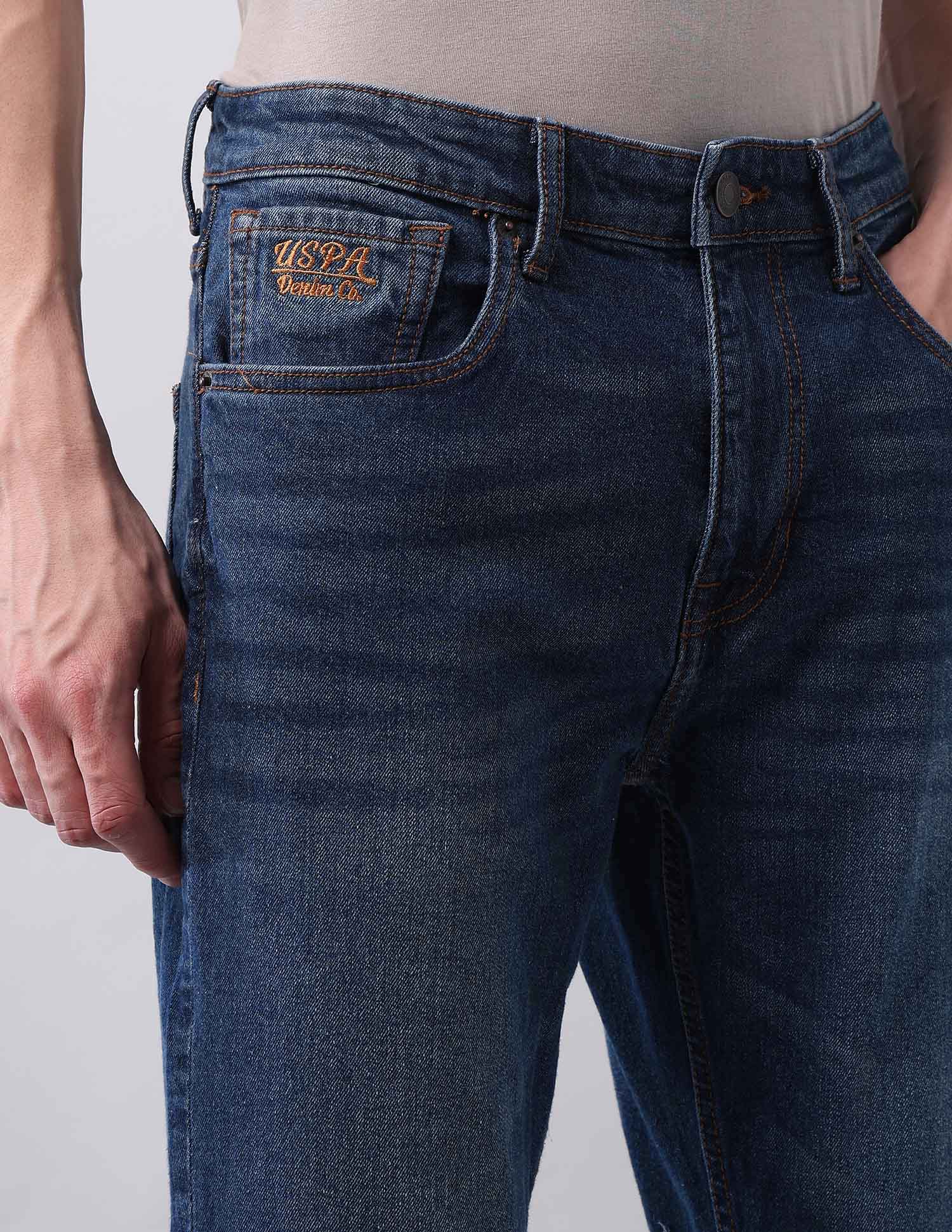 Cole Comfort Cropped Fit Blue Jeans Blue - U.S. POLO ASSN. | Large