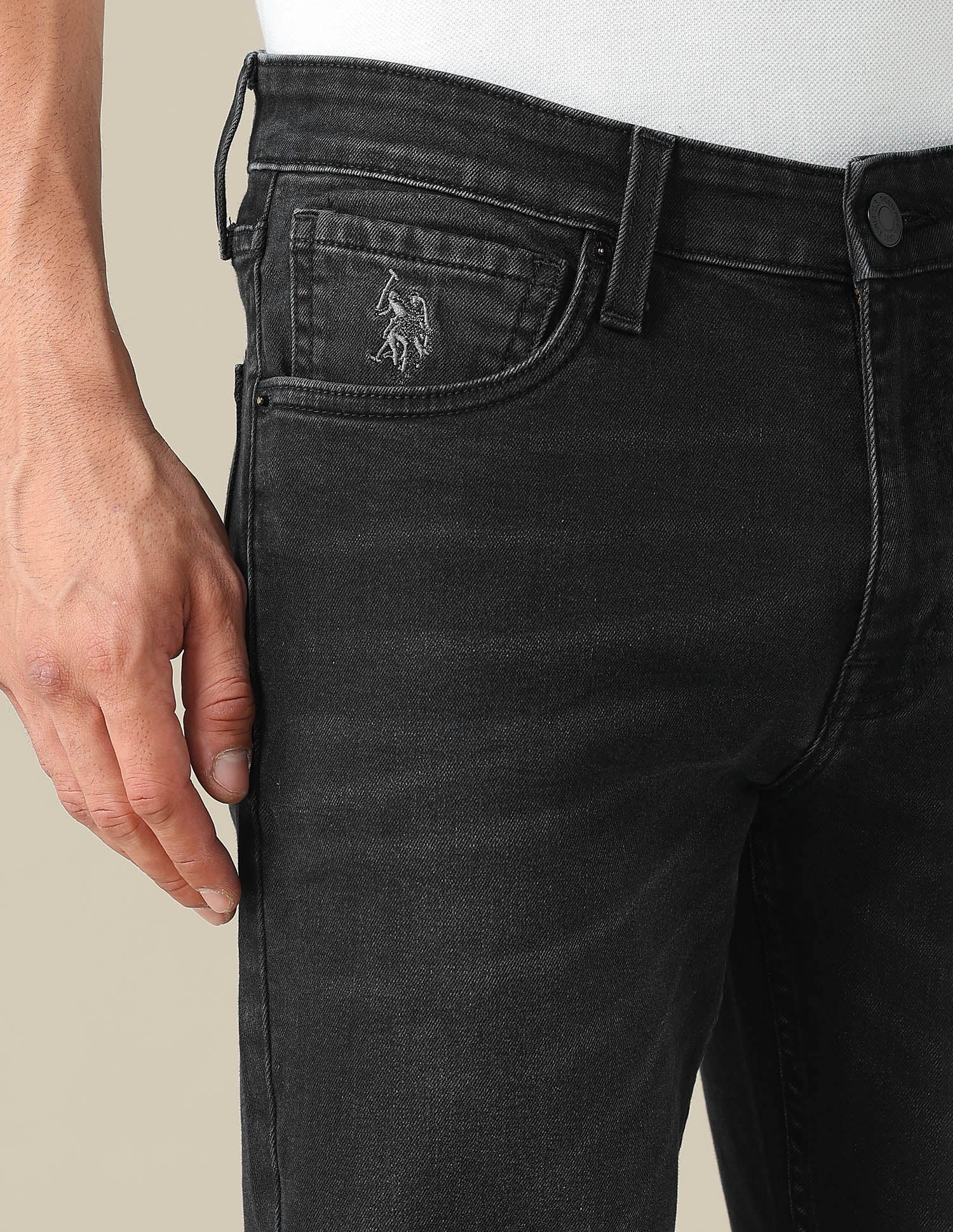 Brandon Slim Tapered Fit Black Jeans Black - U.S. POLO ASSN. | Large