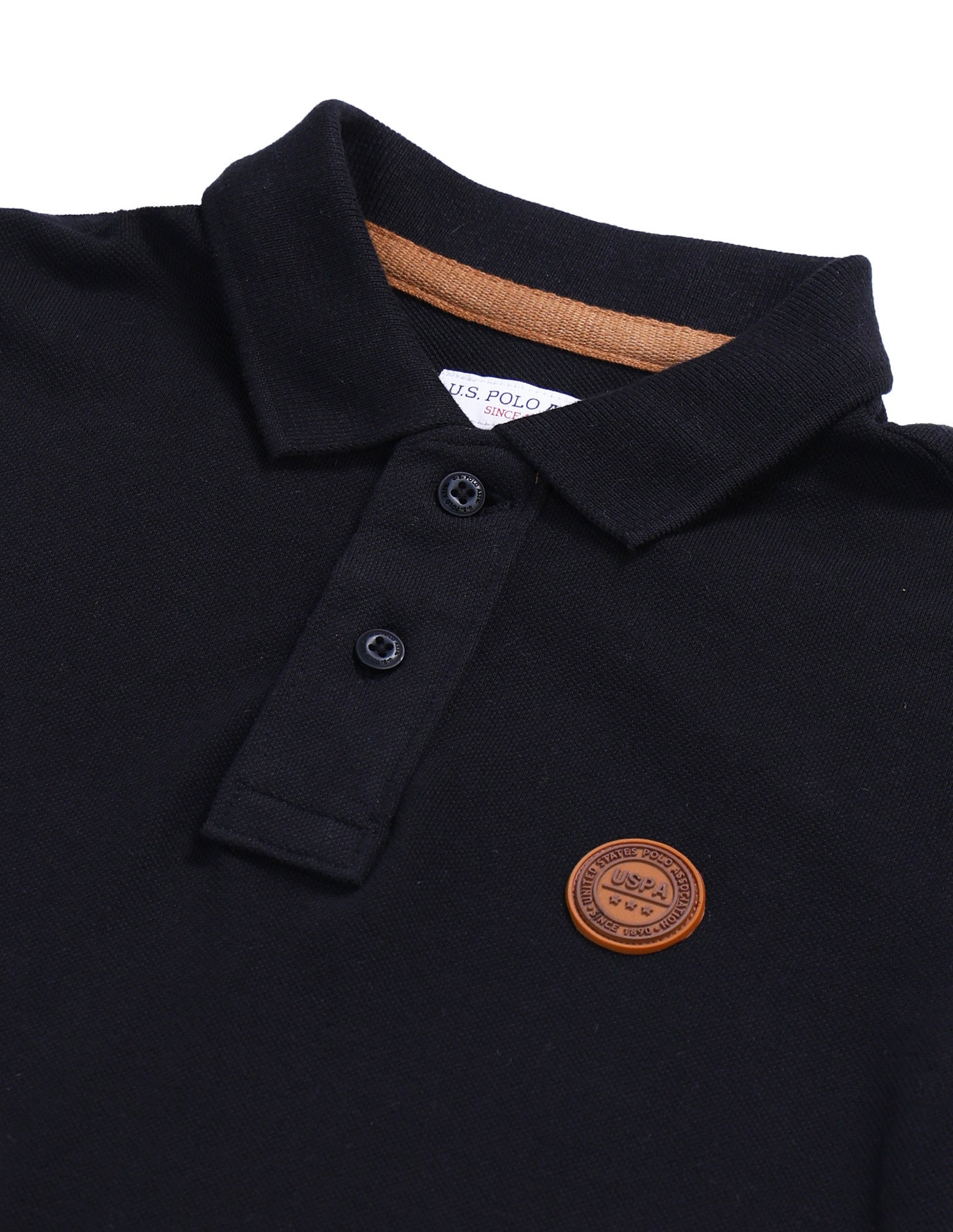 Boys Solid Regular Fit T-Shirt Black - U.S. POLO ASSN. | Large