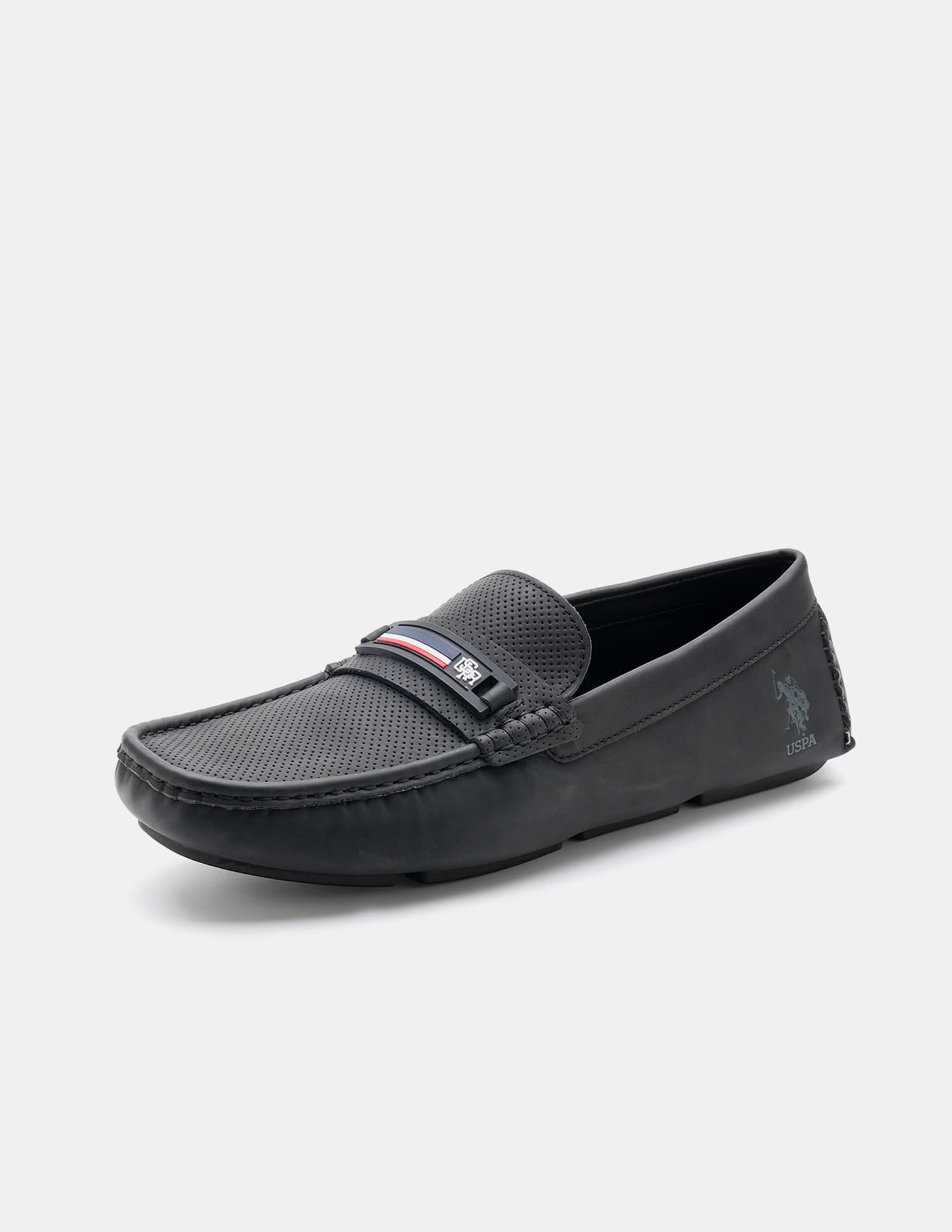 Men Barnes 5.0 Textured Loafers Black - U.S. Polo Assn. India | Large