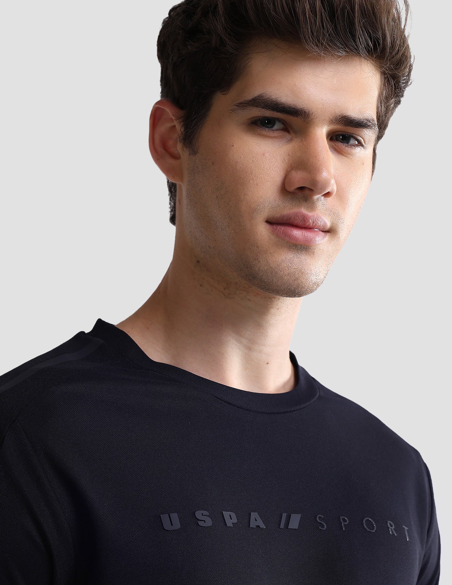 Solid Slim Fit Active T-Shirt Navy - U.S. Polo Assn. India | Large