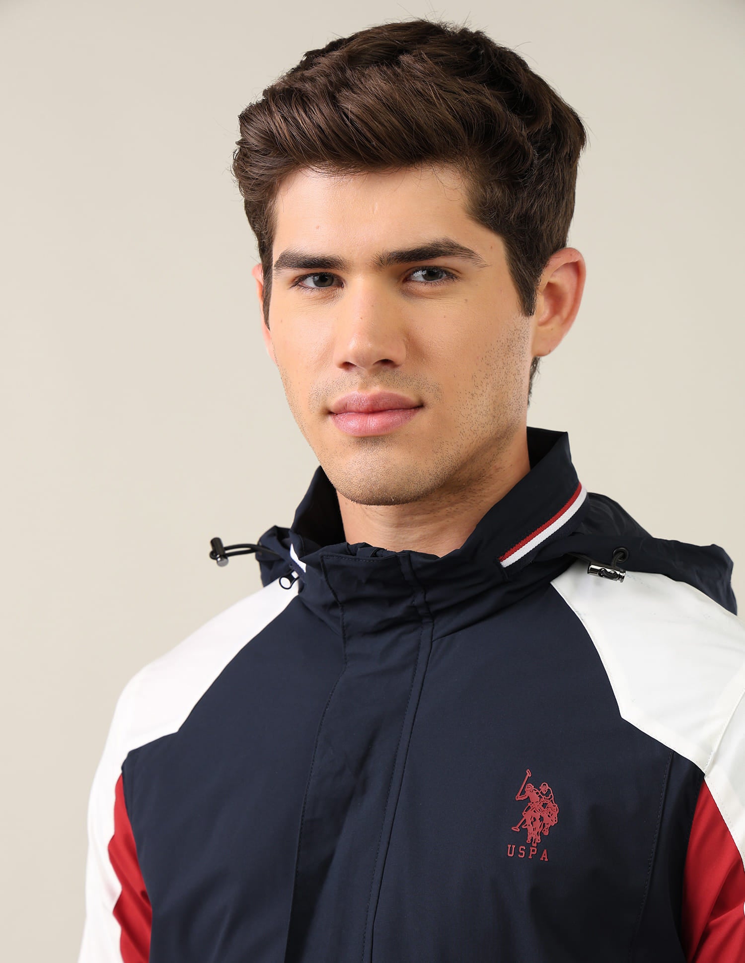 Colour Blocked Regular Fit Jacket Navy - U.S. Polo Assn. India | Large