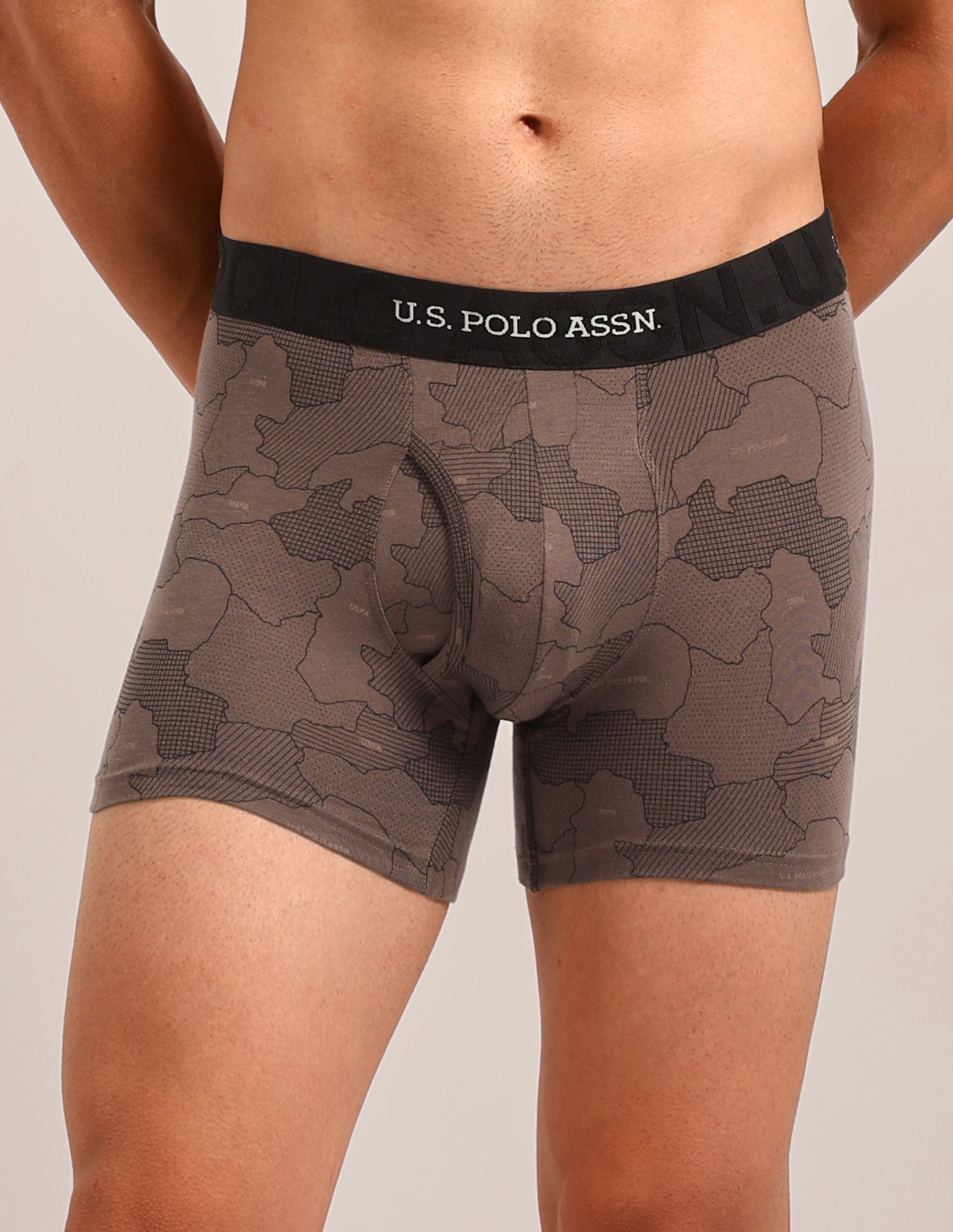 Printed Cotton Stretch Essential OET22 Long Trunk - Pack Of 2 Oceana/Bracken - U.S. Polo Assn. India | Large