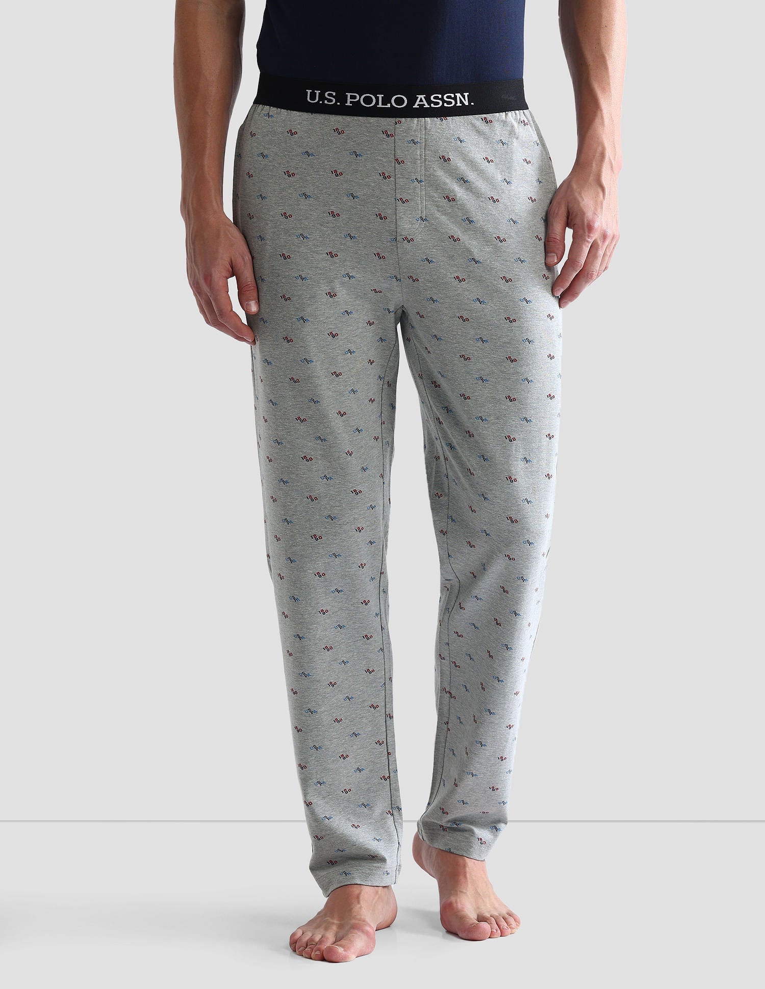 All Over Print OELP3 Lounge Pants - Pack Of 1 Grey - U.S. POLO ASSN. | Large