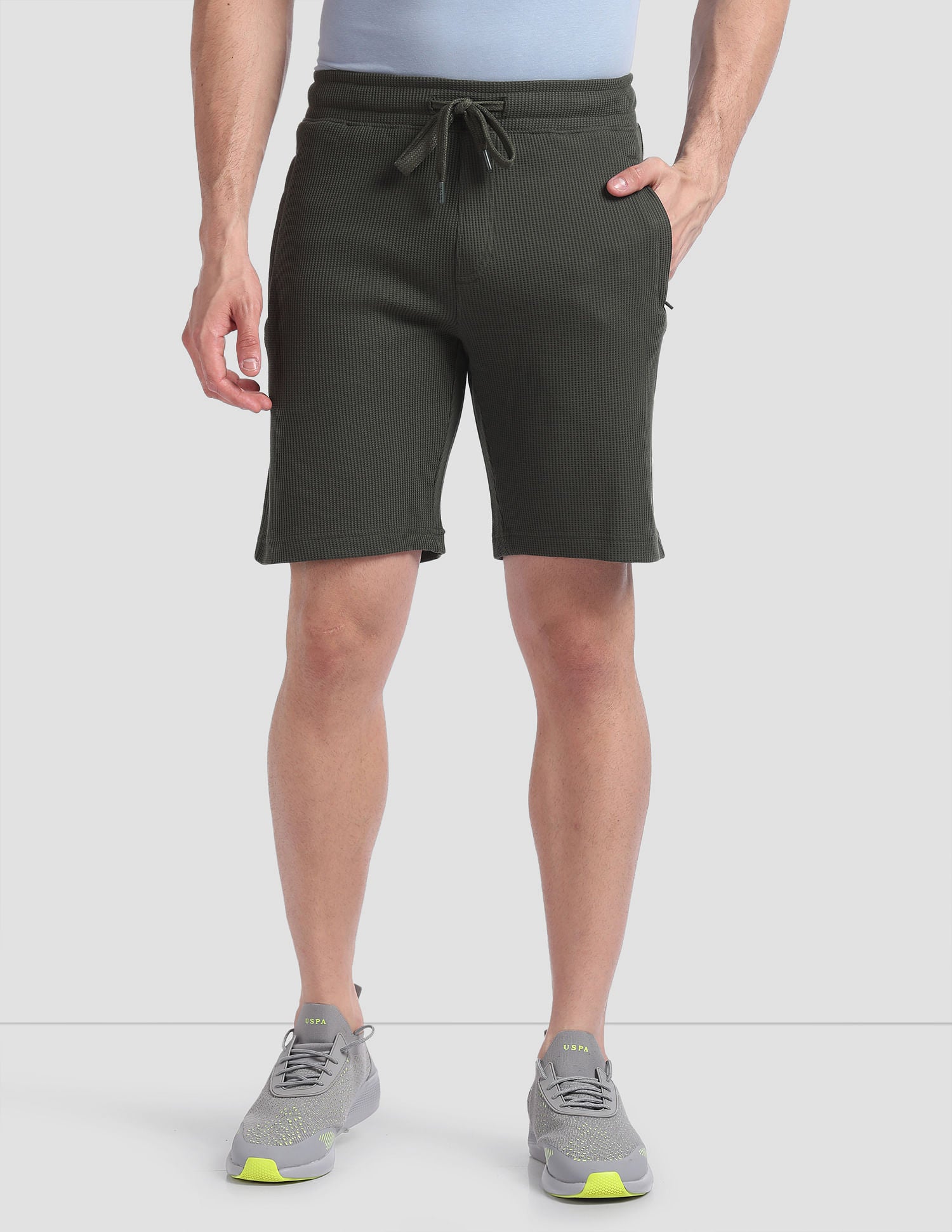 Waffle Knit Textured LS005 Lounge Shorts - Pack Of 1 Olive - U.S. POLO ASSN. | Large
