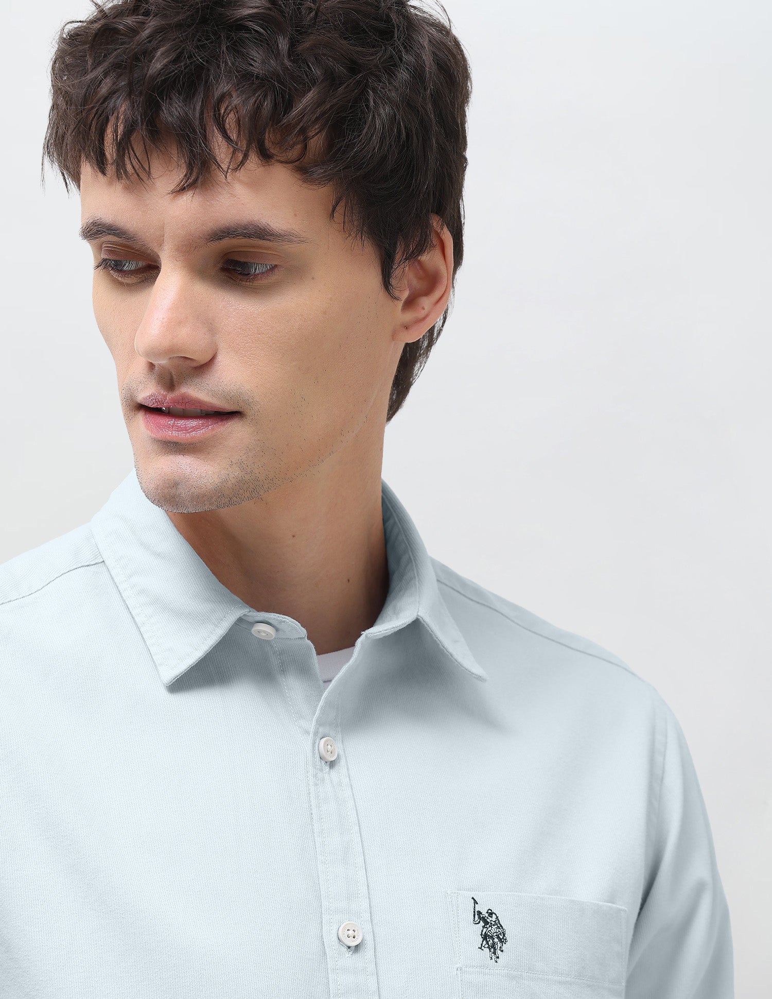 Solid Regular Fit Shirt Grey - U.S. Polo Assn. India | Large