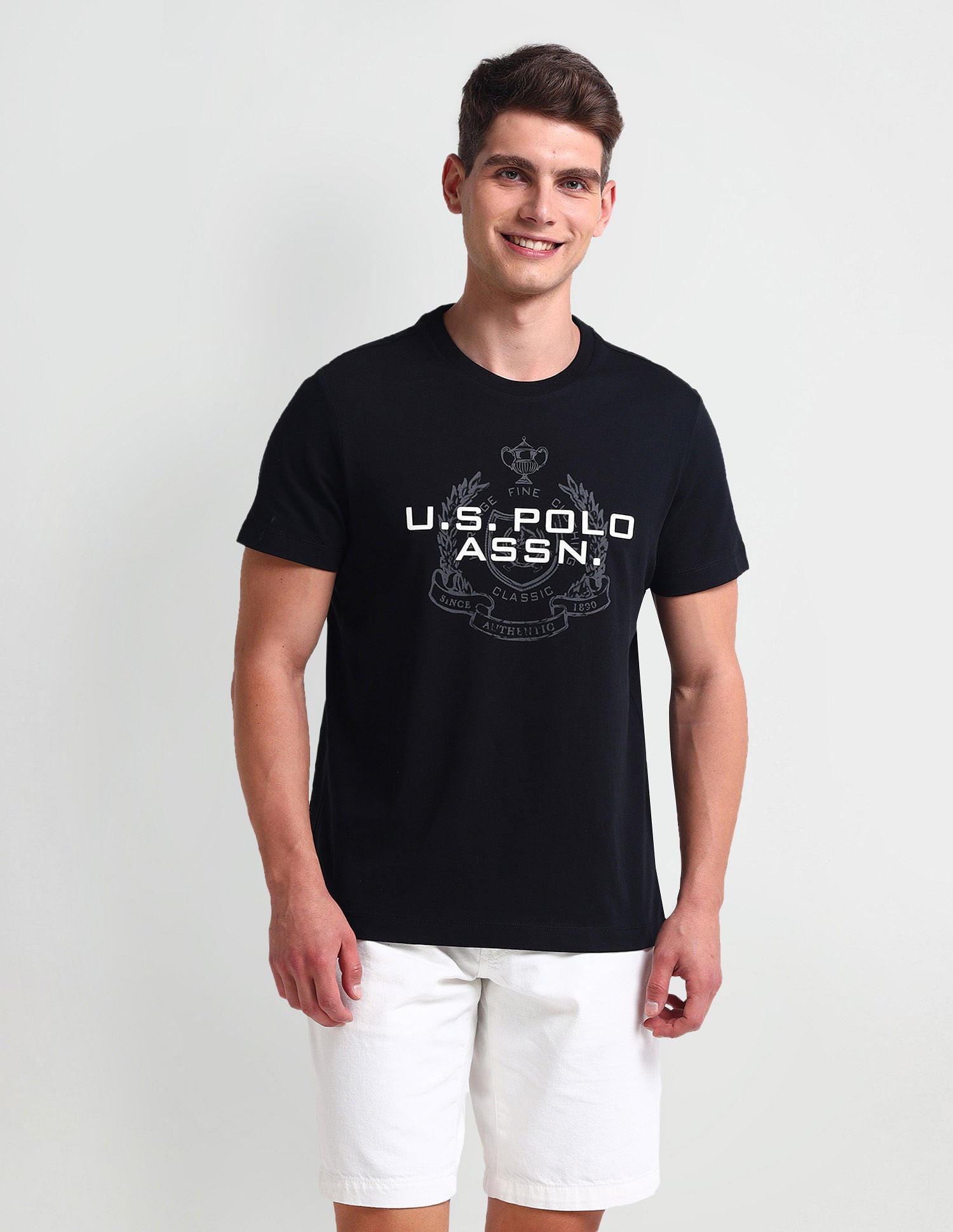 Muscle Fit Brand Print T-Shirt Black - U.S. POLO ASSN. | Large